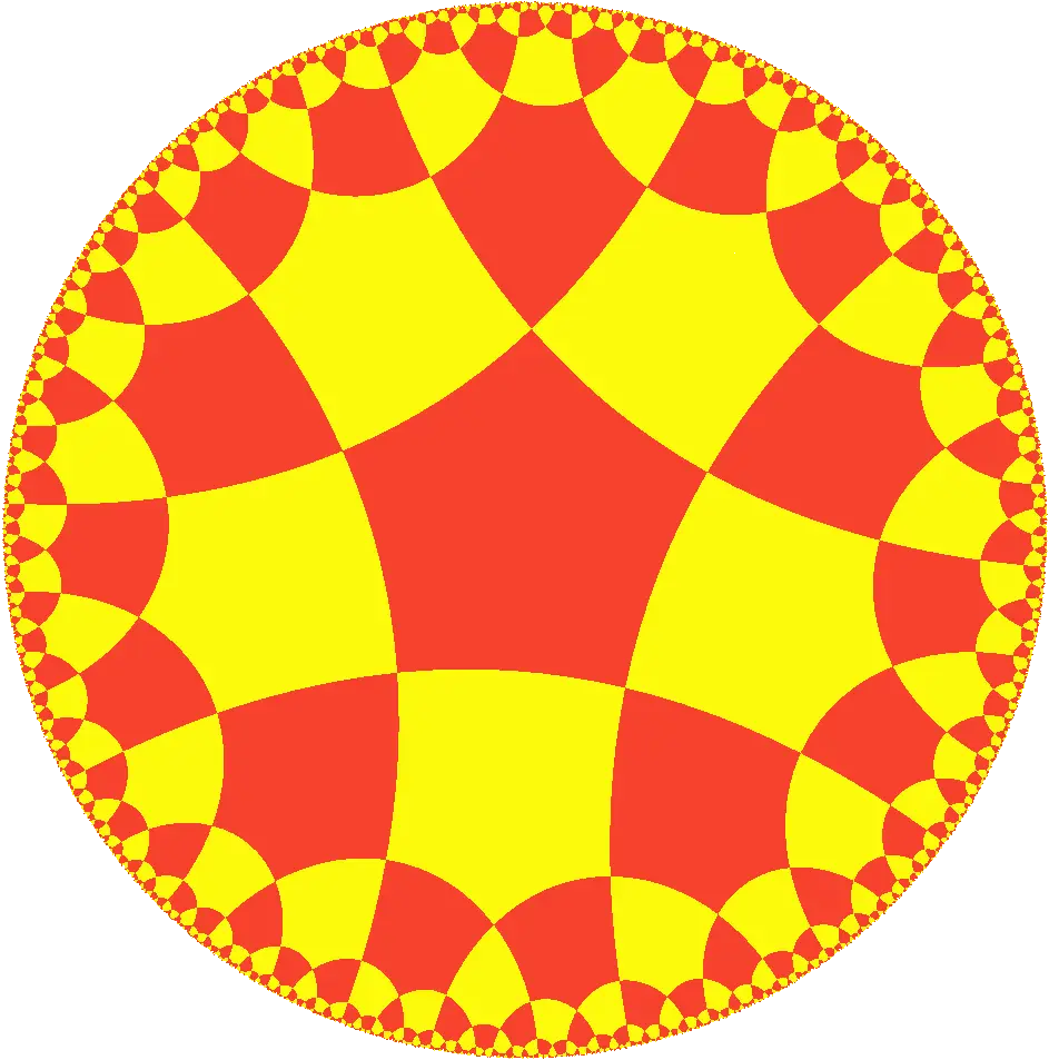 Yellow and Red Geometric Circle Pattern