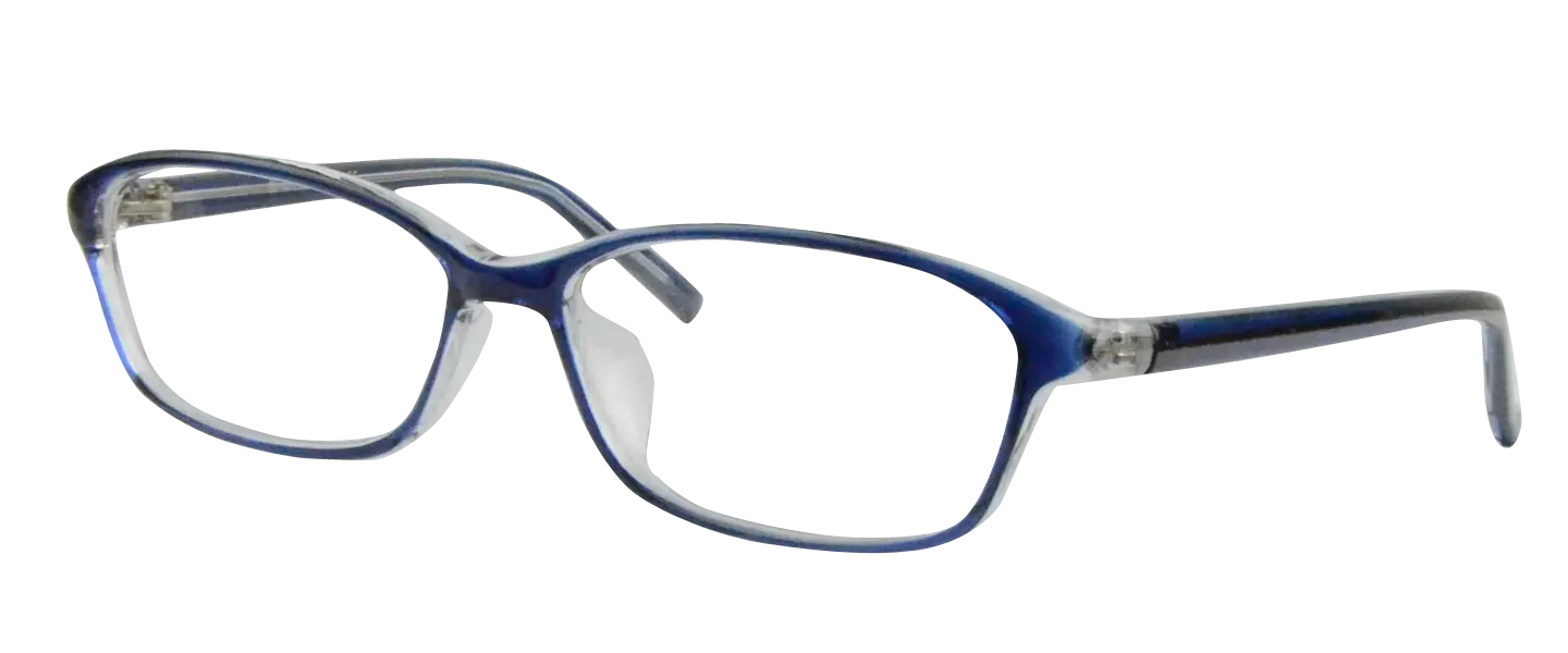 Blue Eyeglasses with Rectangular Frames