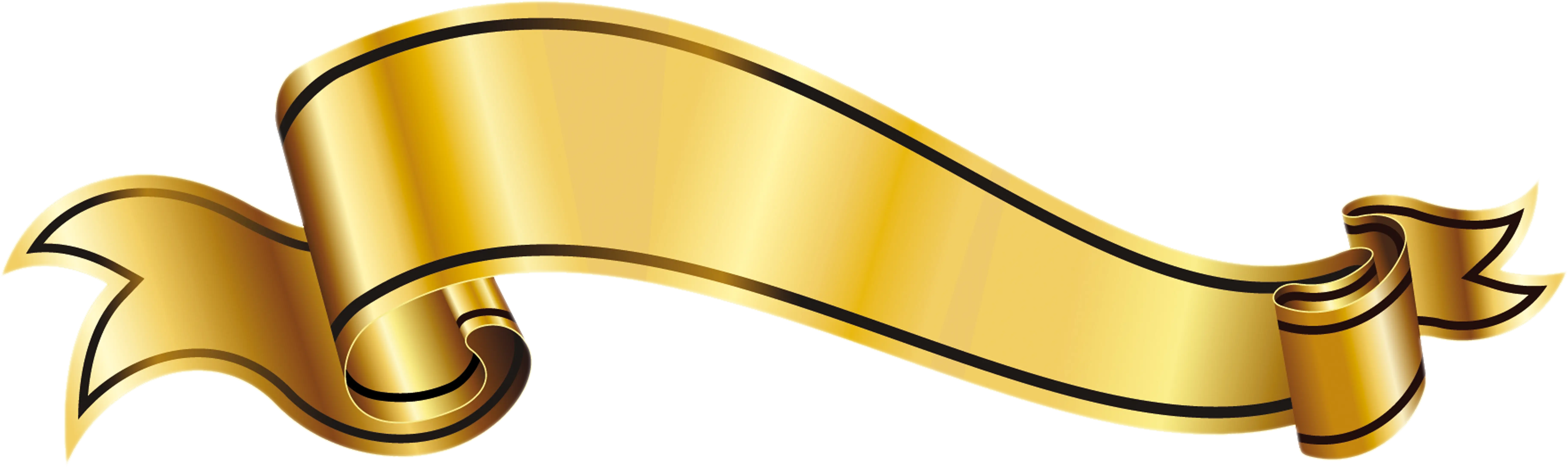Golden Ribbon Banner Decoration