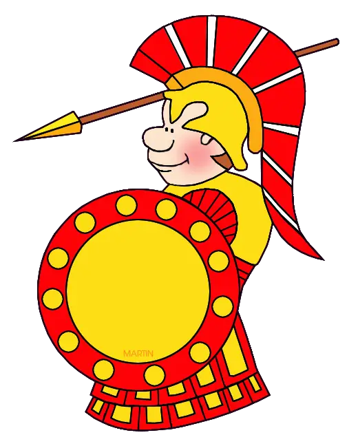 Spartan Warrior with Shield and Spear