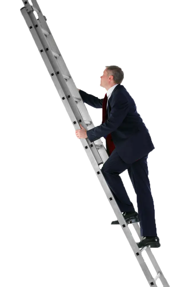 Businessman Climbing Ladder