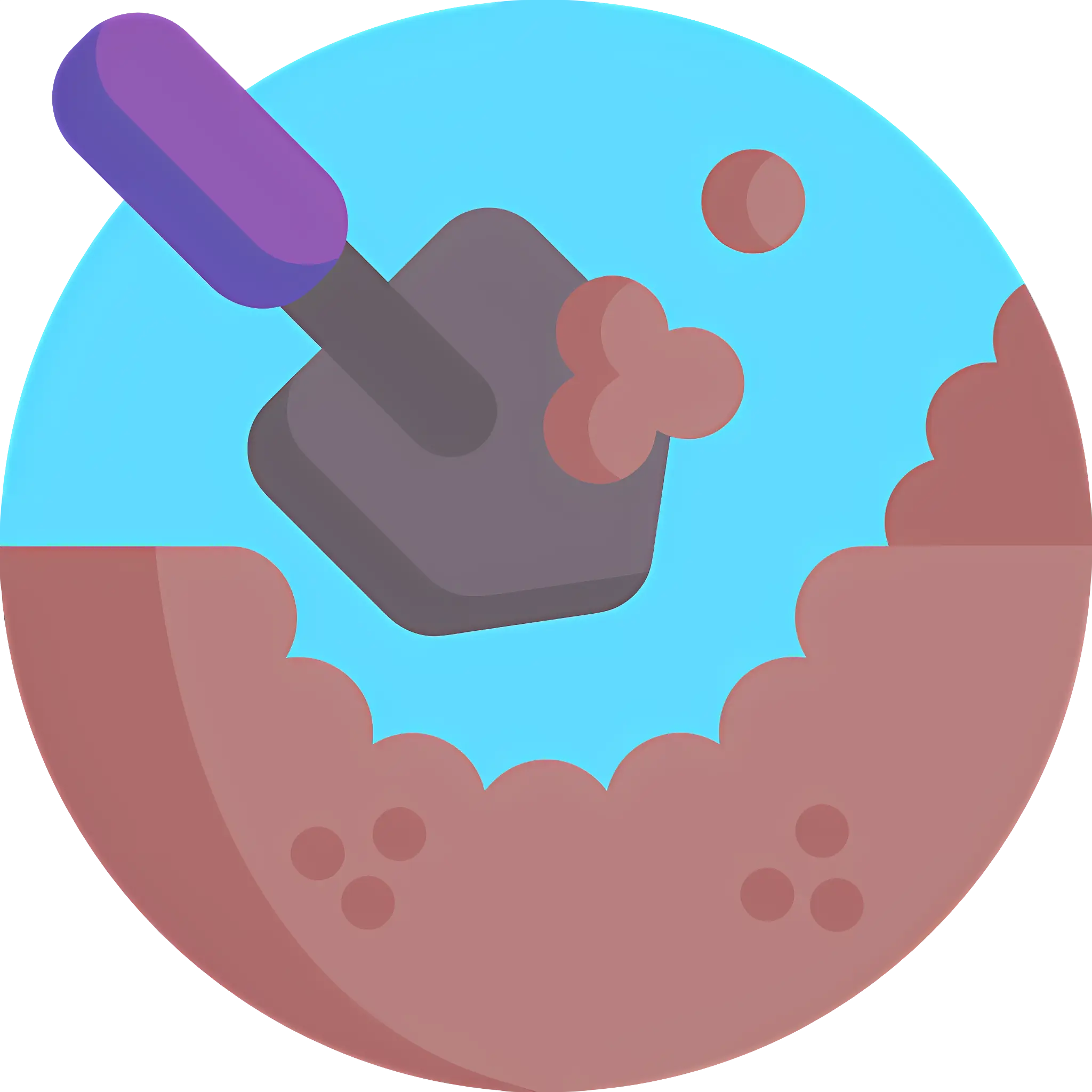 Shovel Digging in Brown Soil