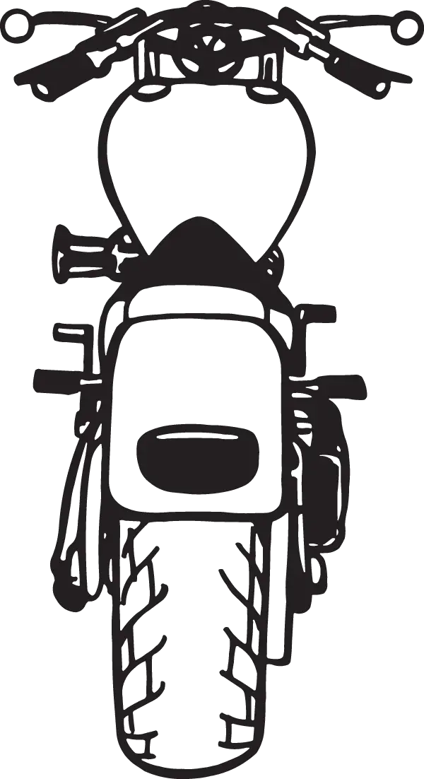 Black and White Motorcycle Illustration