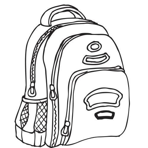 Black and White Backpack Illustration
