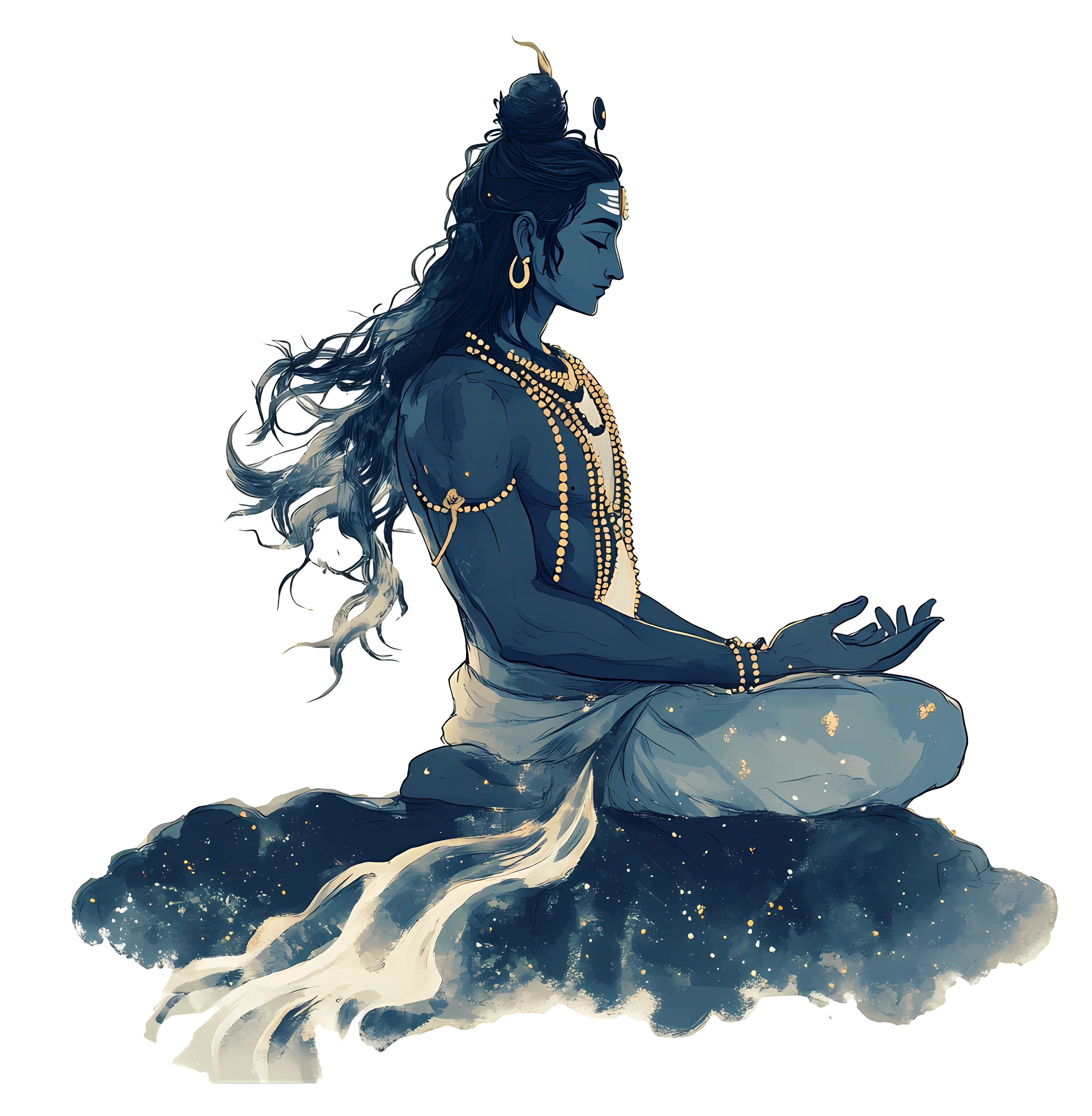 Meditating Mythological Figure