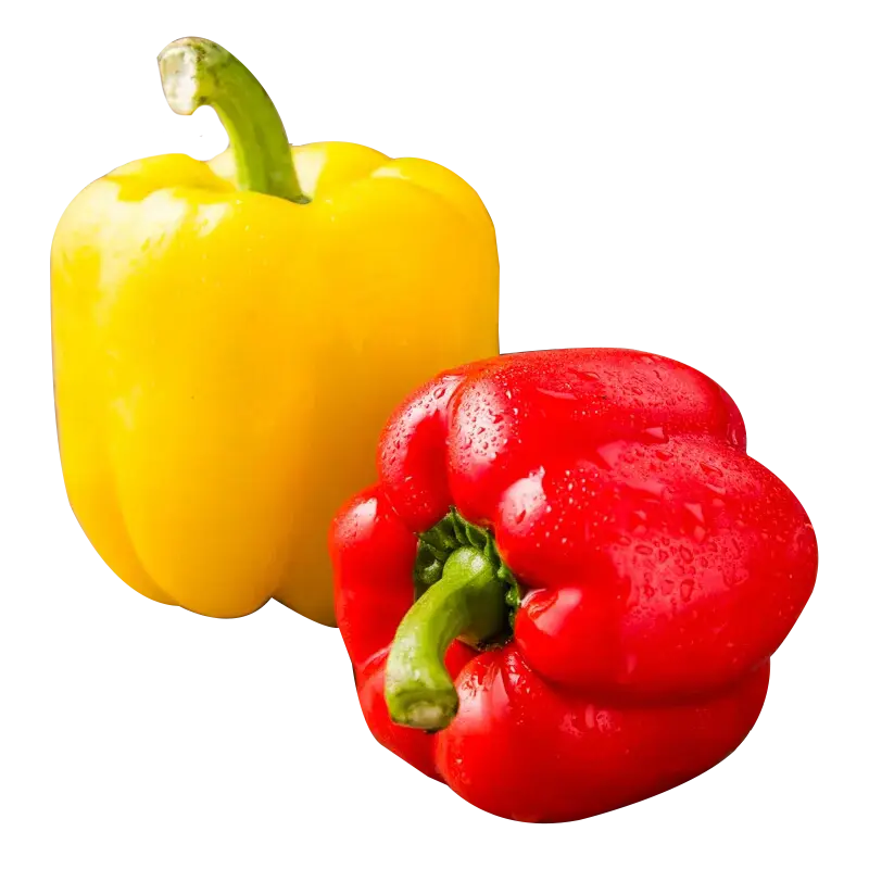 Red and Yellow Bell Peppers for Fresh Cooking