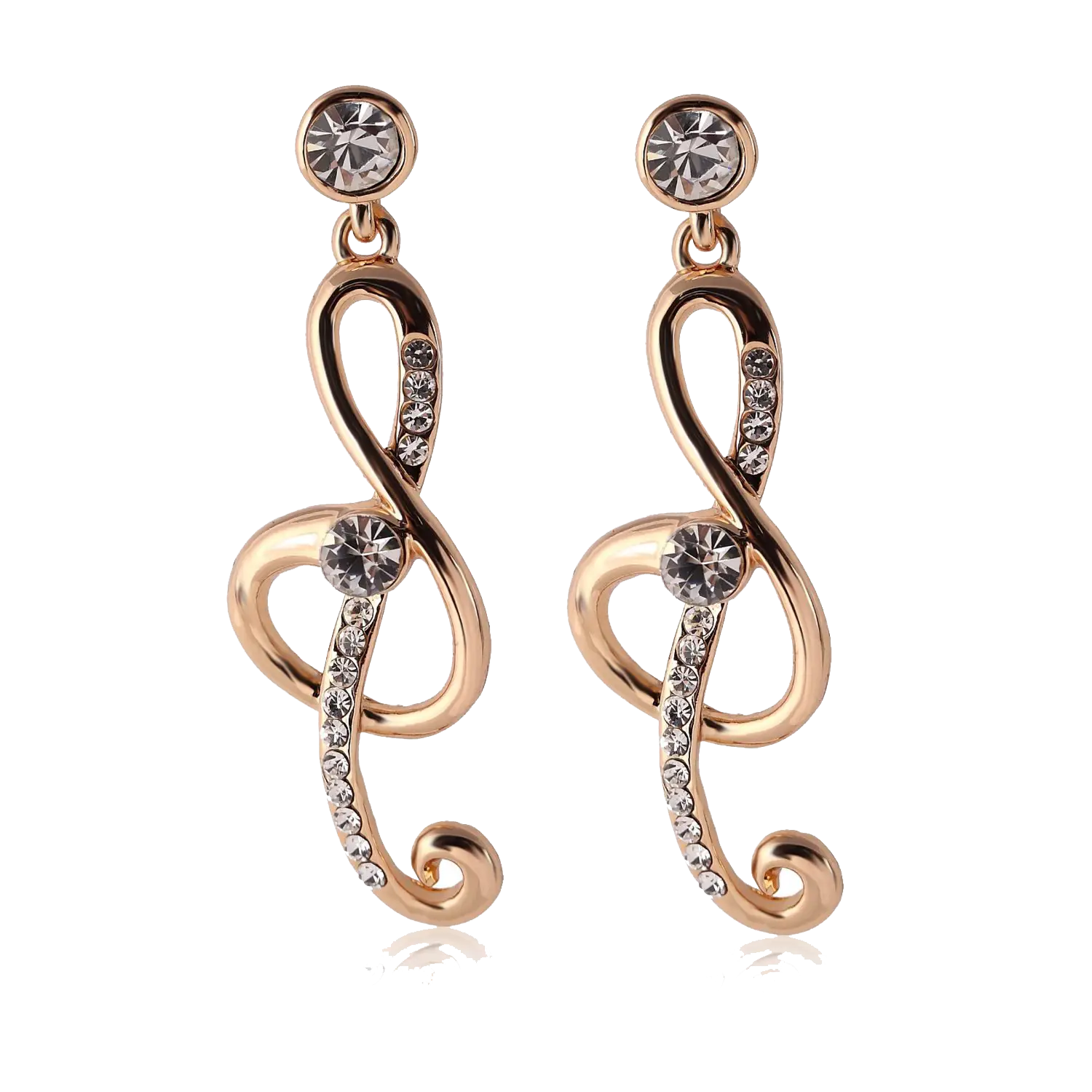 Elegant Gold Treble Clef Earrings