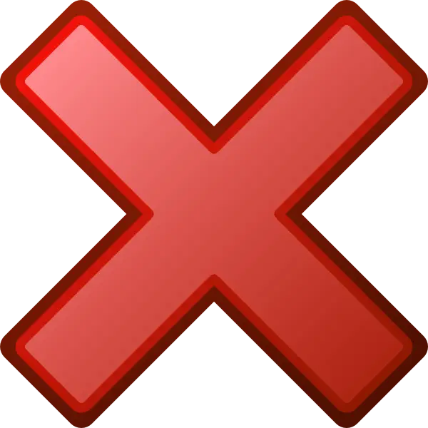 Shiny Red X Graphic Icon