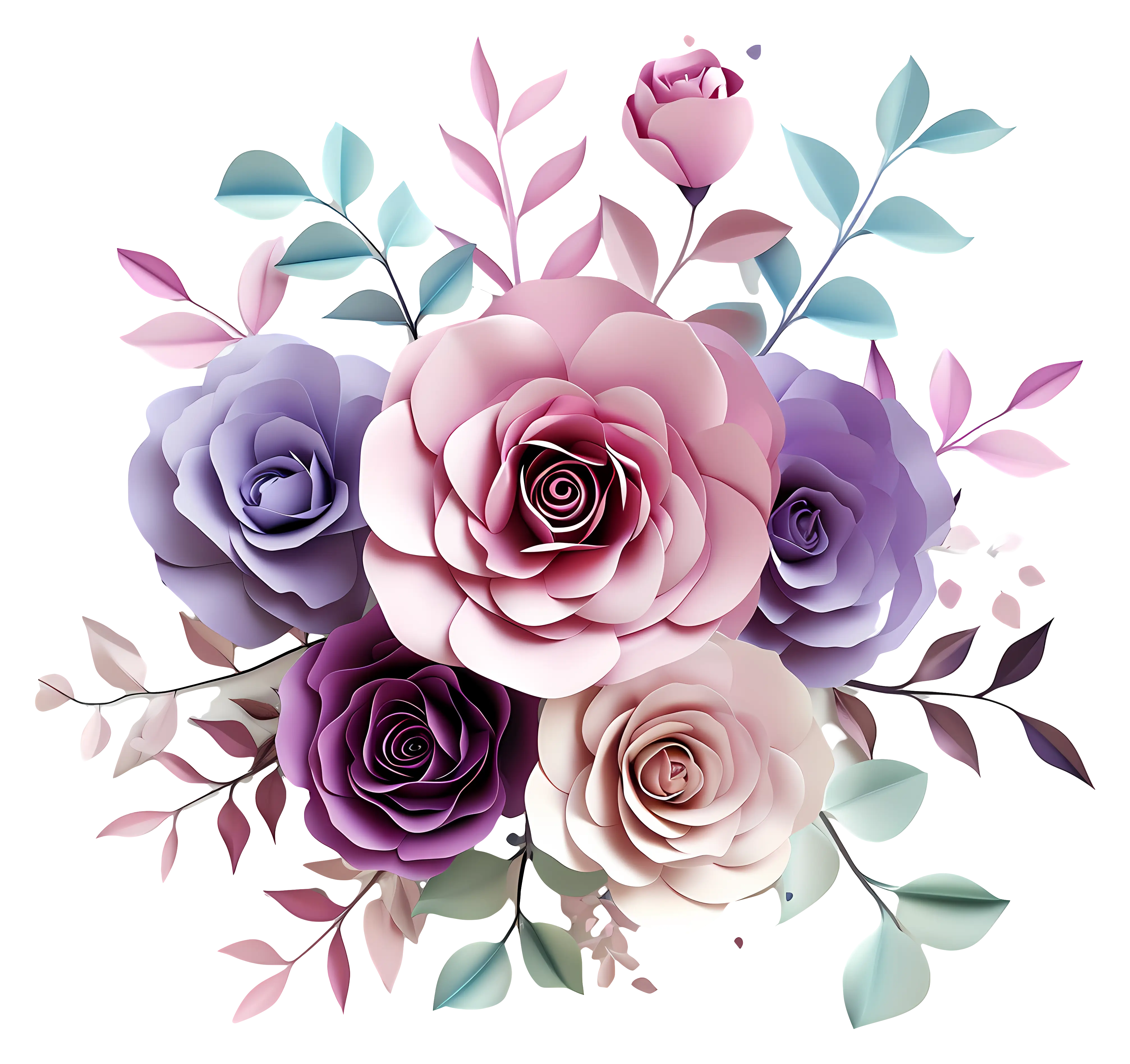 Elegant Rose Flower Bouquet Illustration