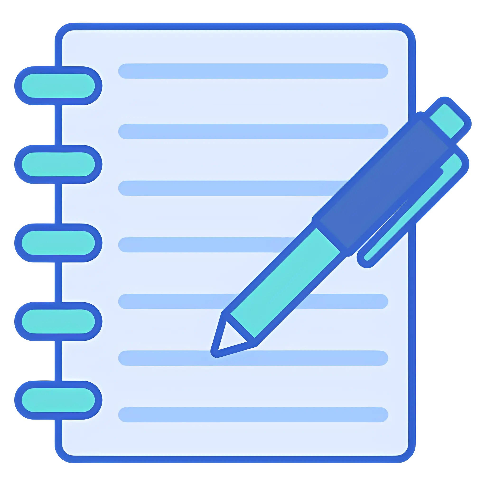 Paper and Pencil in Flat Cartoon Style