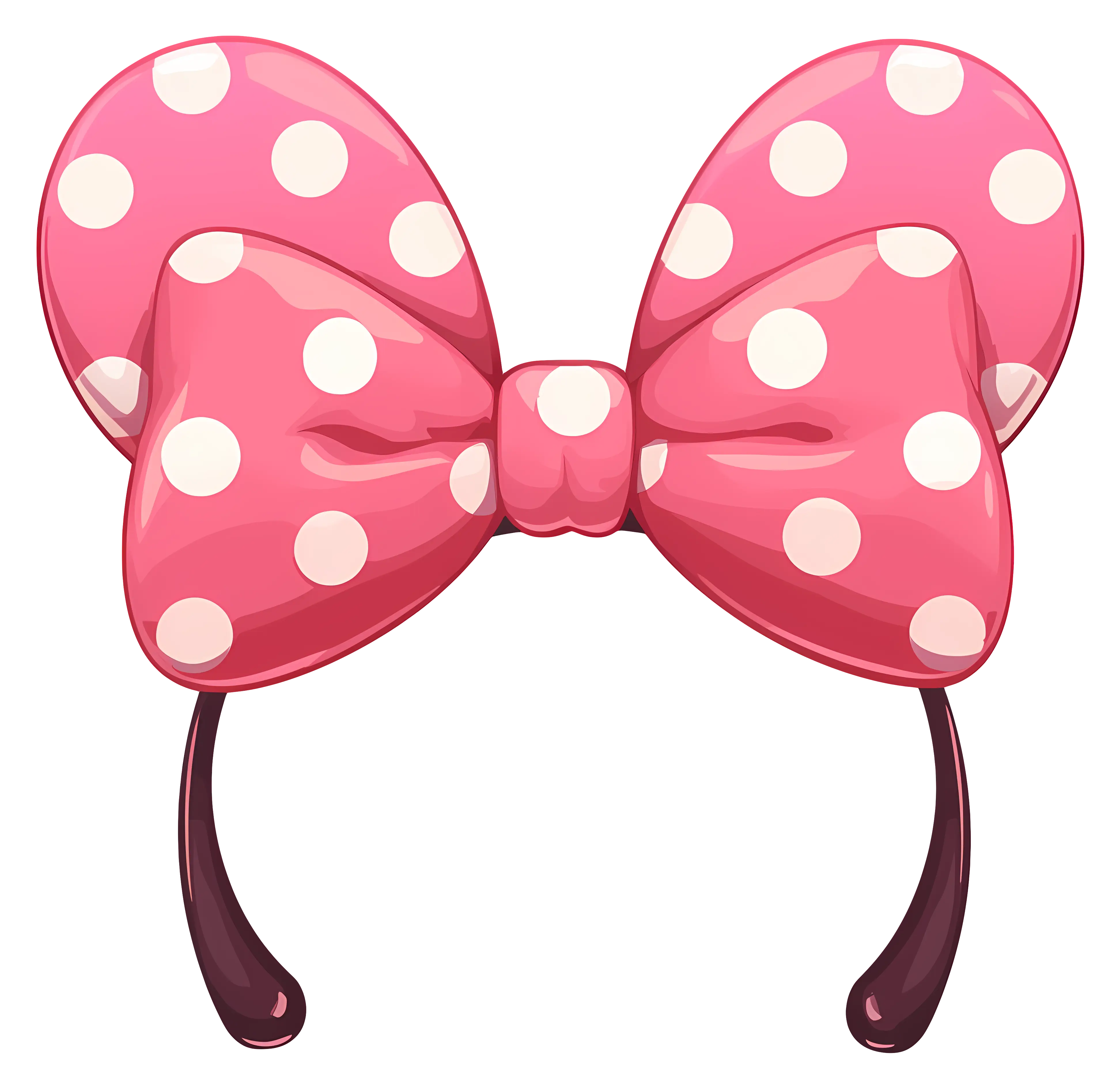 Pink Polka Dot Bow Hairband