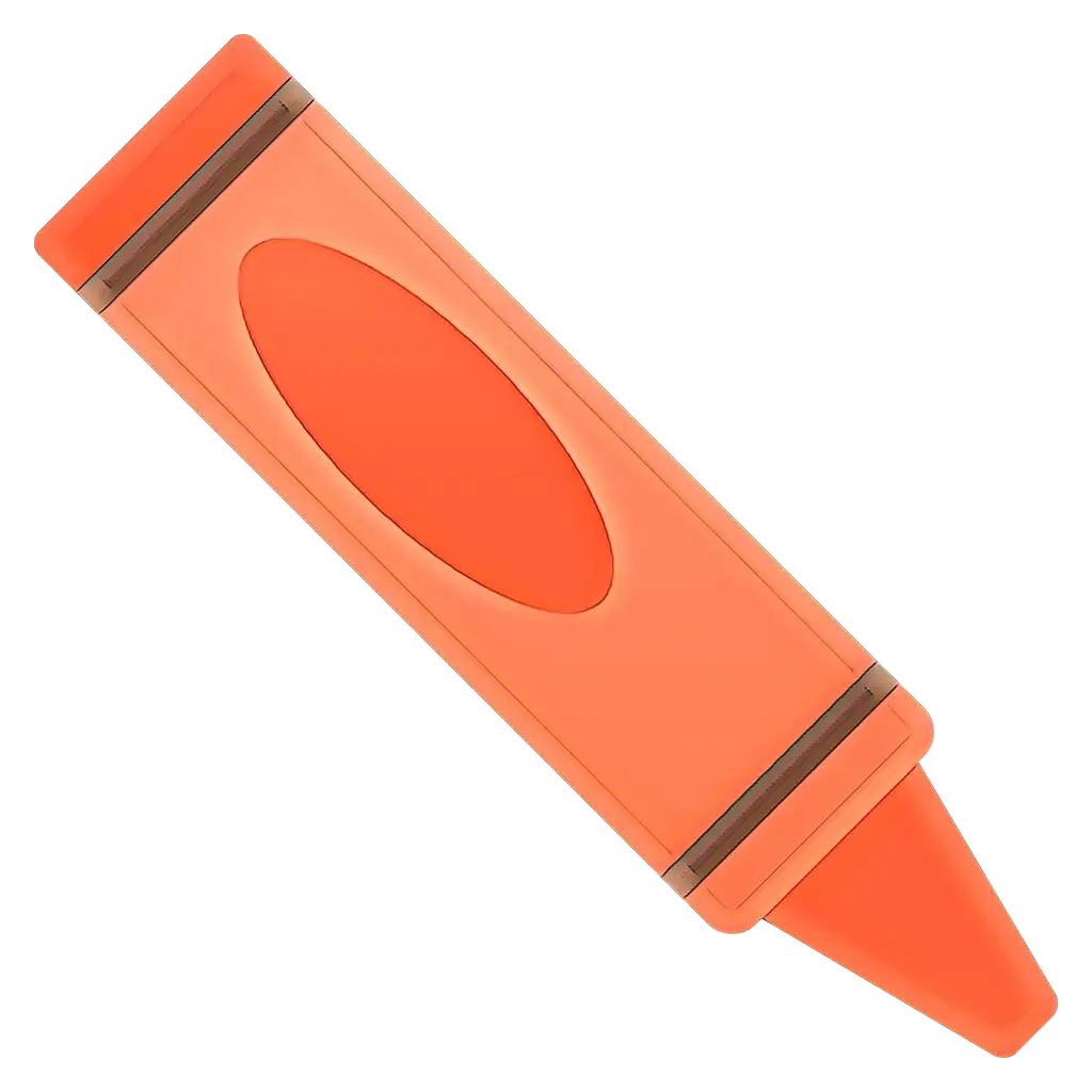 Bright Orange Crayon Illustration