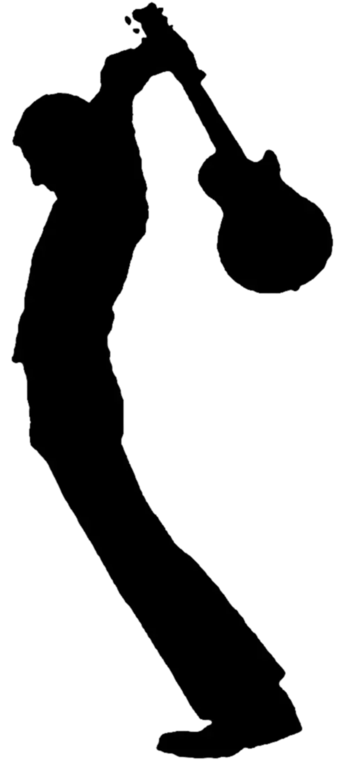 Silhouette of Guitar Smashing