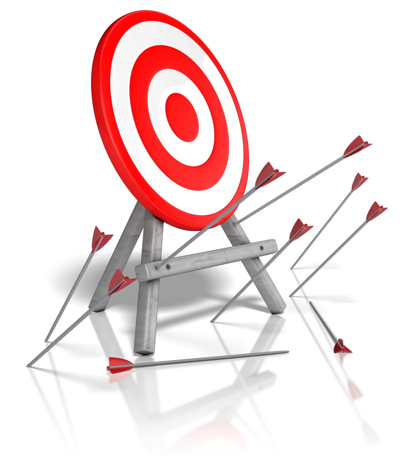 Target with Missed Arrows Illustration