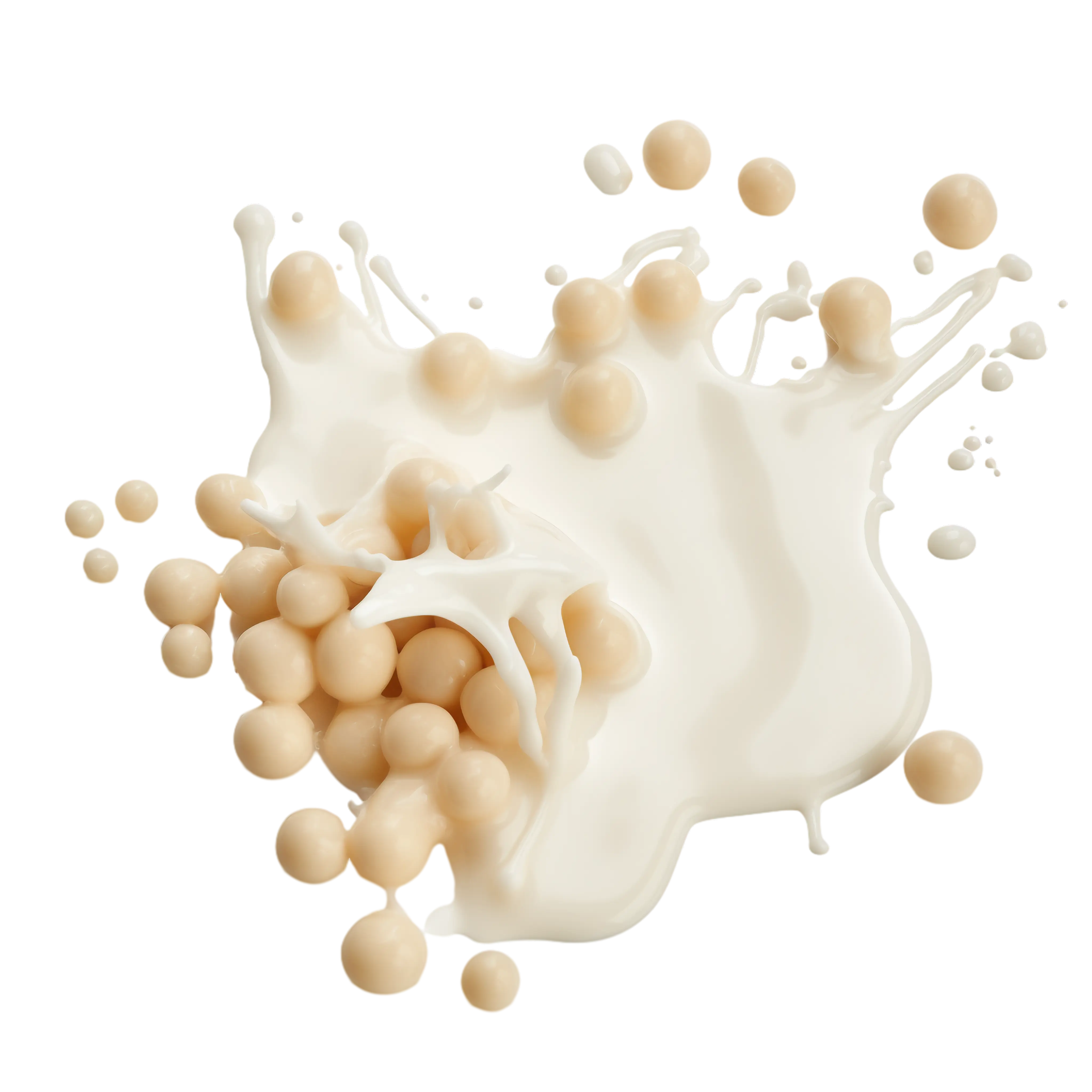 Creamy Splash with Spheres Floating