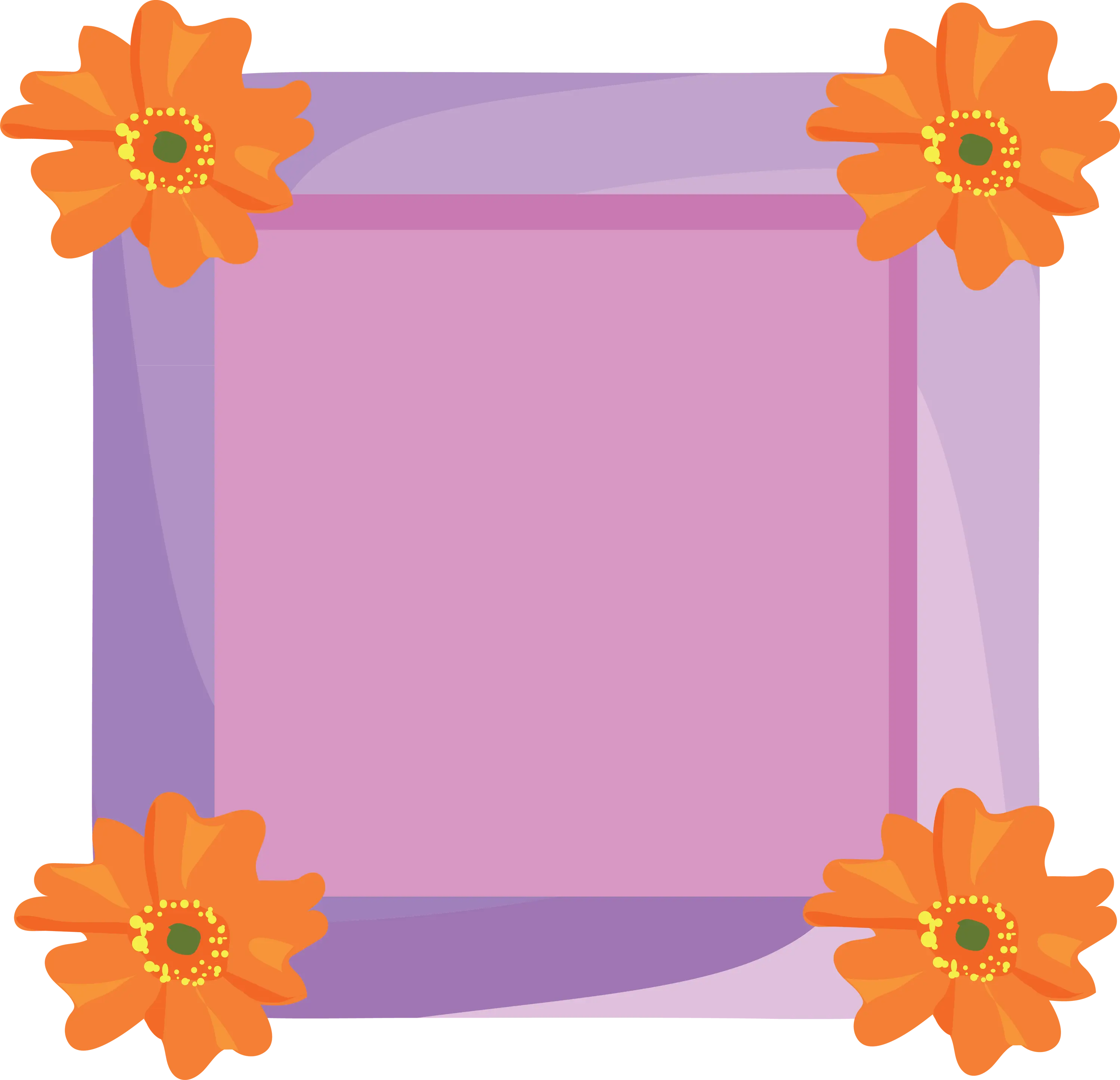 Pink Frame with Orange Flowers