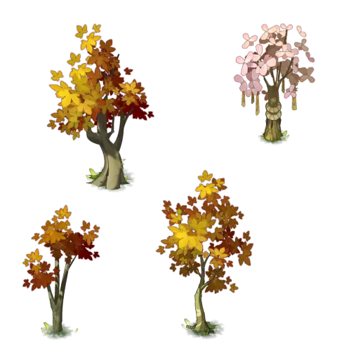Seasonal Trees Illustration