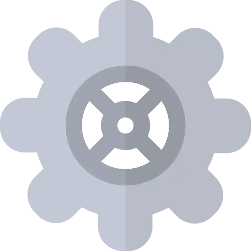 Gray Cogwheel Icon for Settings and Mechanism