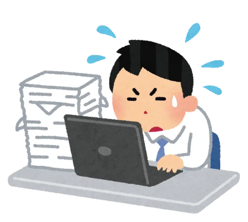 Stressed Person Overwhelmed with Office Tasks