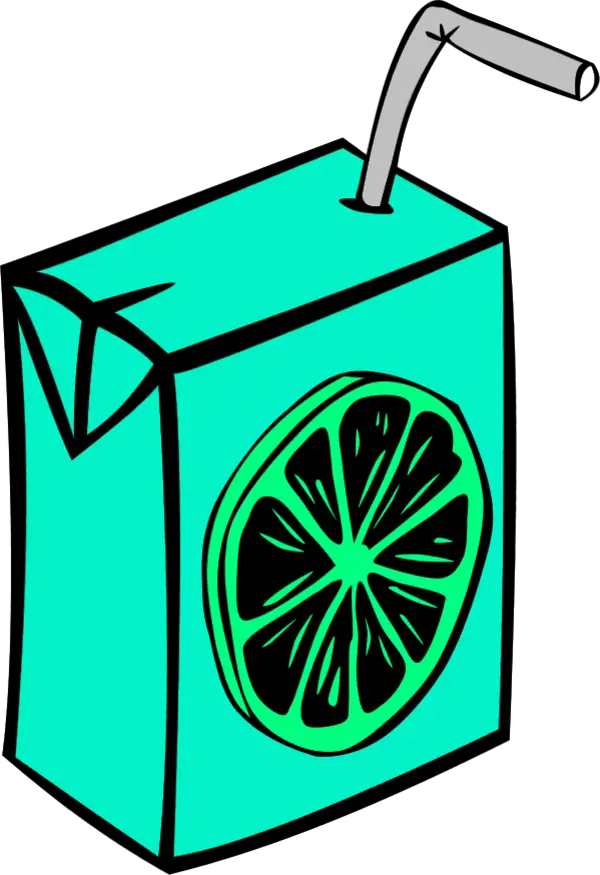 Green Juice Box with Straw