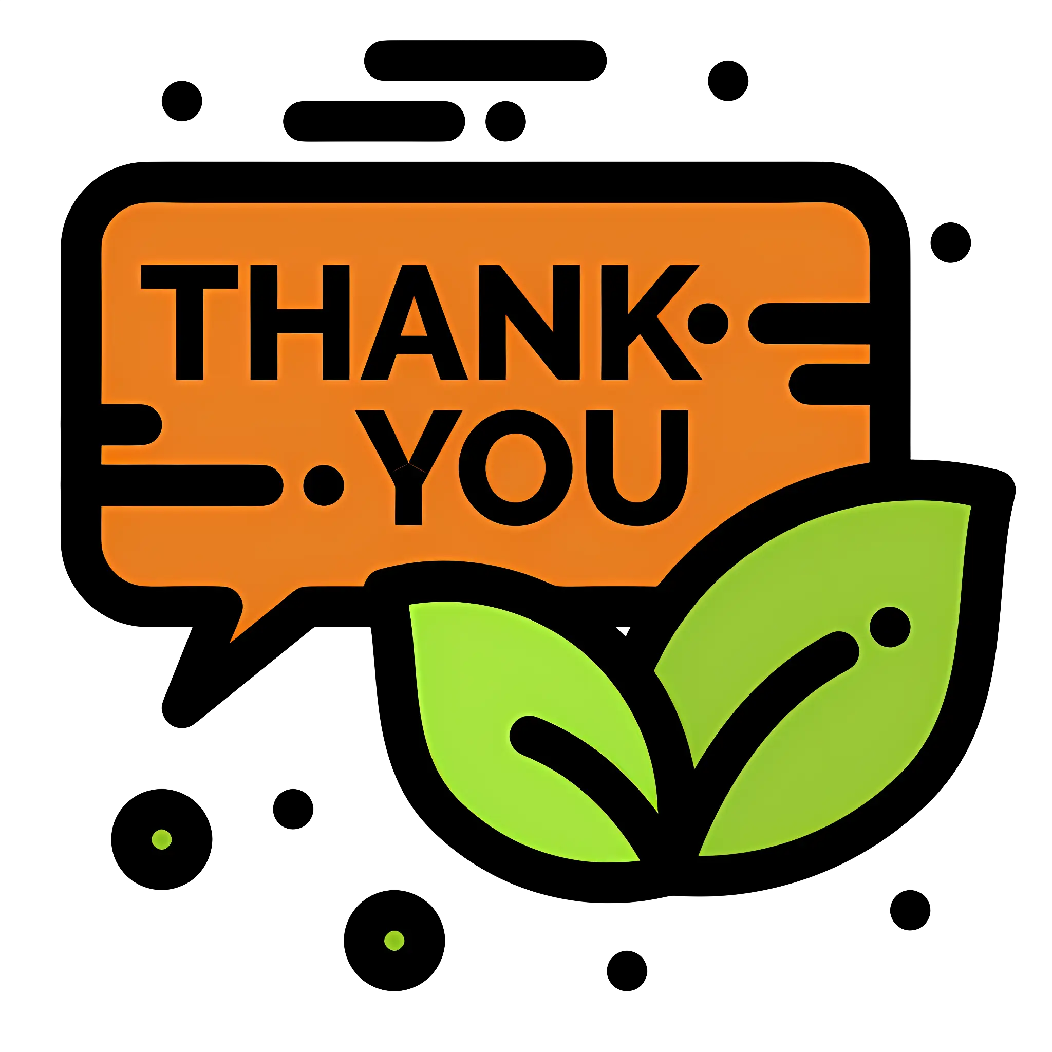 Thank You Message with Leaves