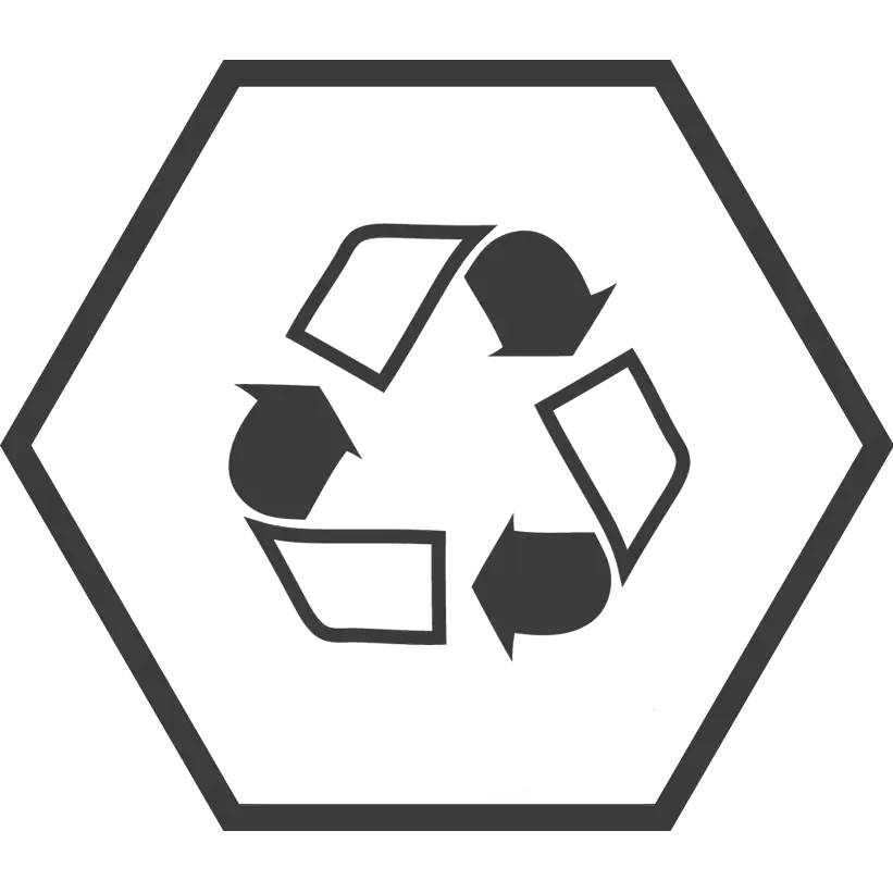 Recycling Symbol with Hexagonal Design