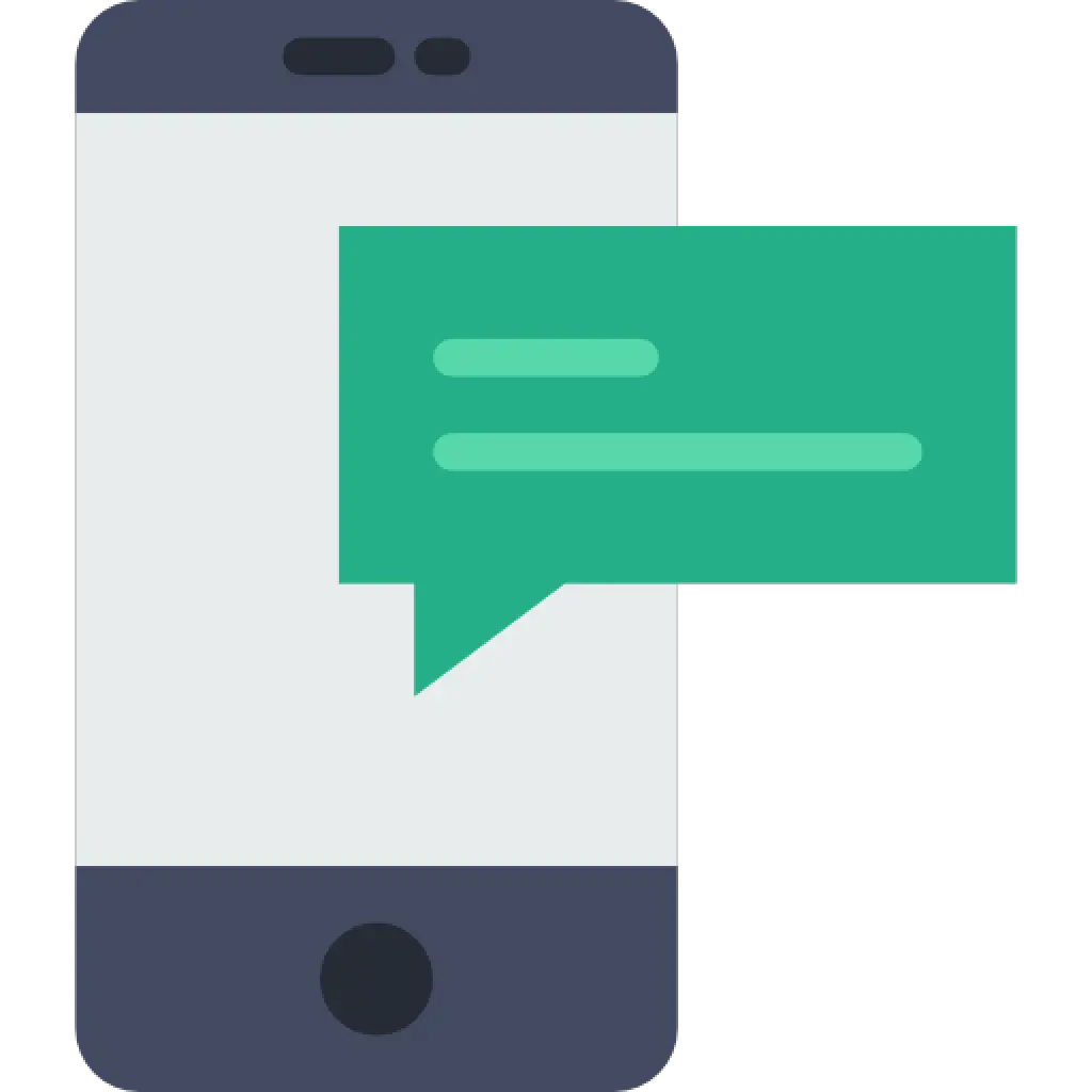 Smartphone with Green Chat Message Illustration