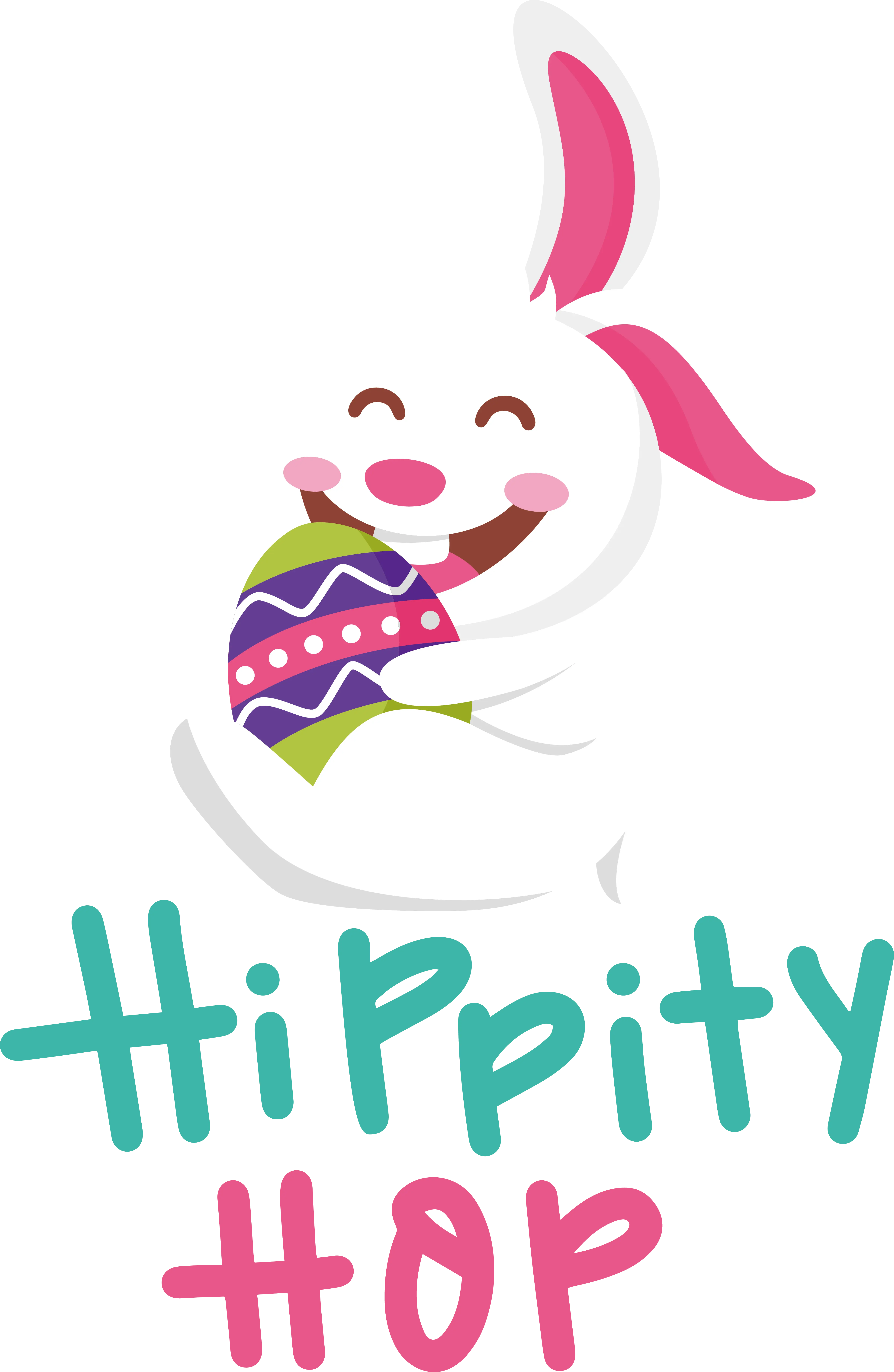 Happy Bunny Holding Bright Easter Egg