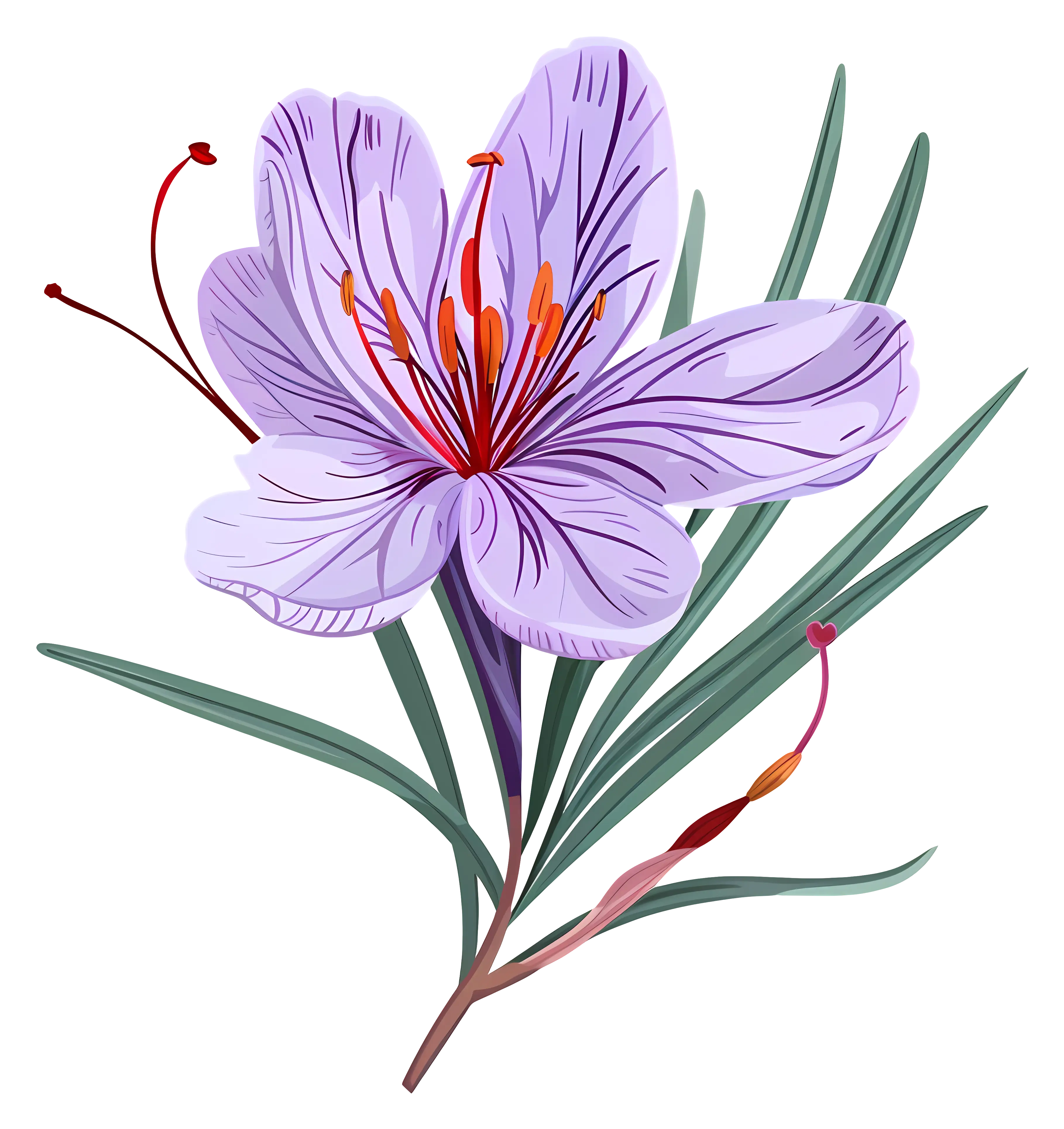 Purple Saffron Flower Illustration