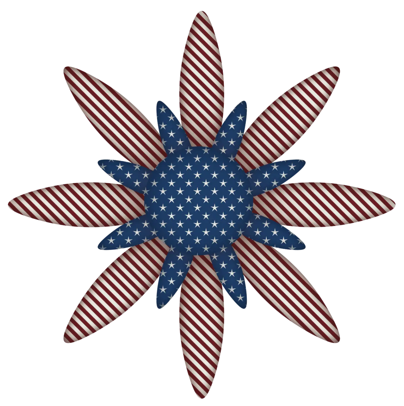Patriotic Flower with Stars and Stripes