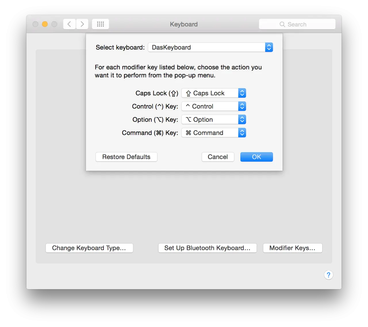 Keyboard Settings Interface Panel