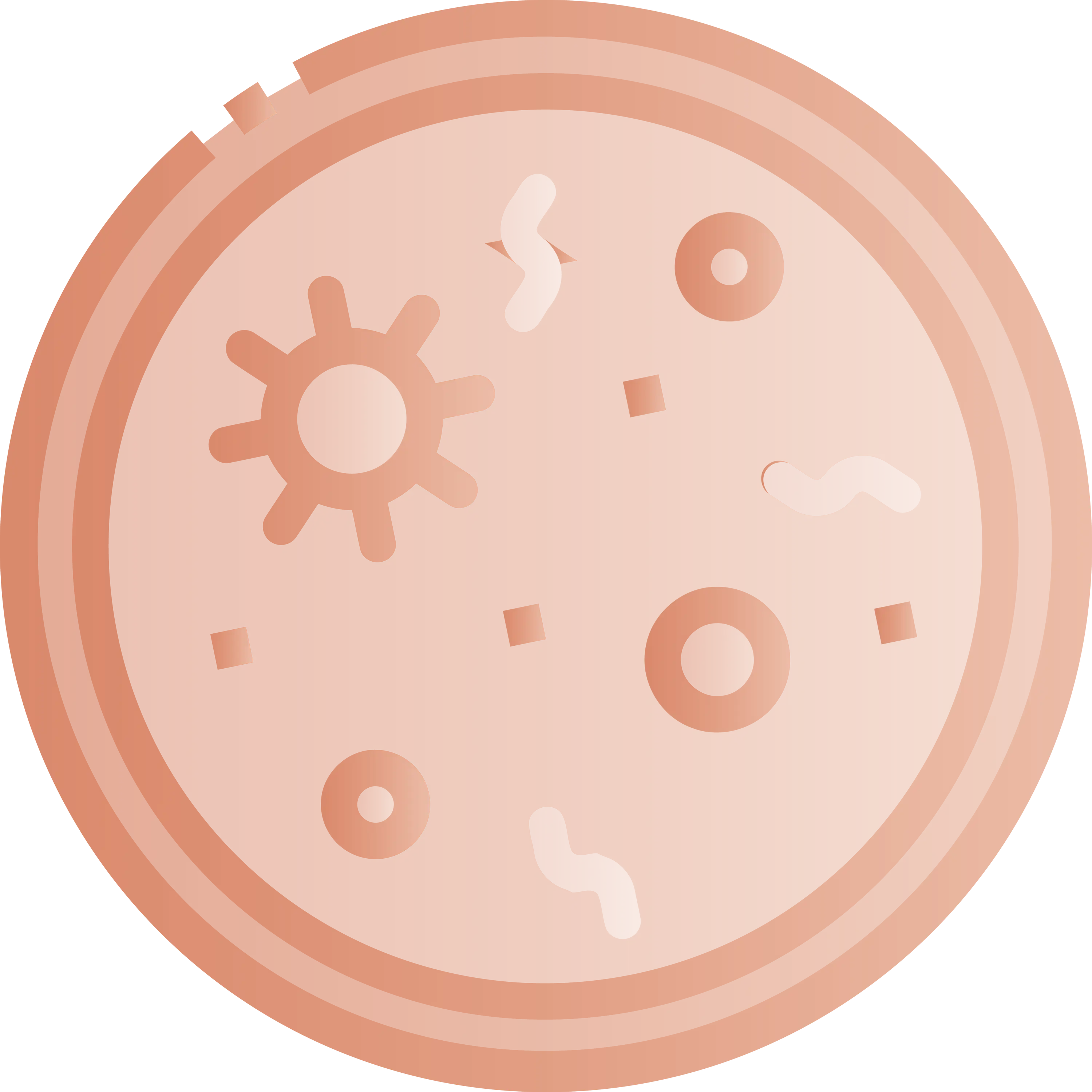Petri Dish with Pink Microbial Elements