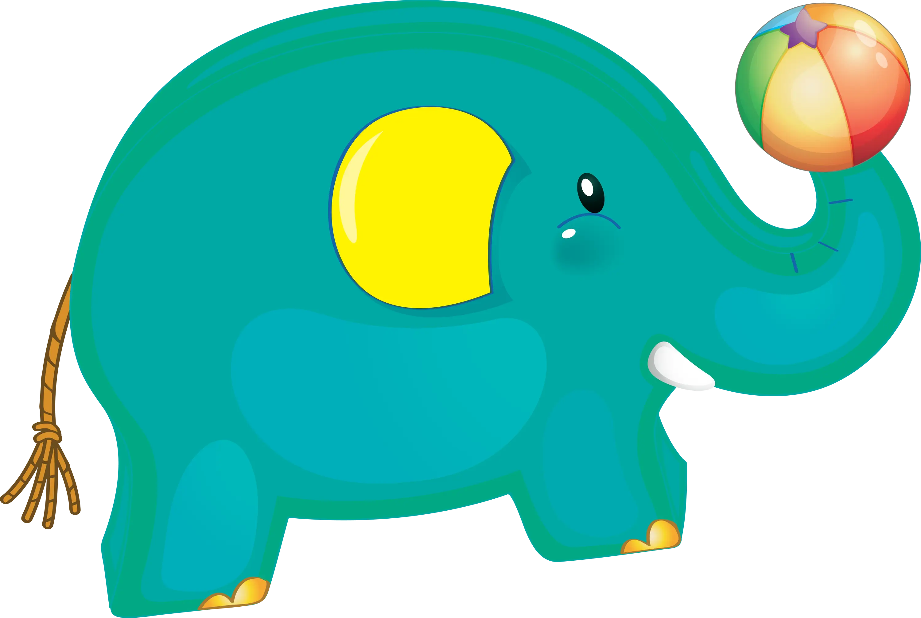 Cute Elephant Illustration with Ball