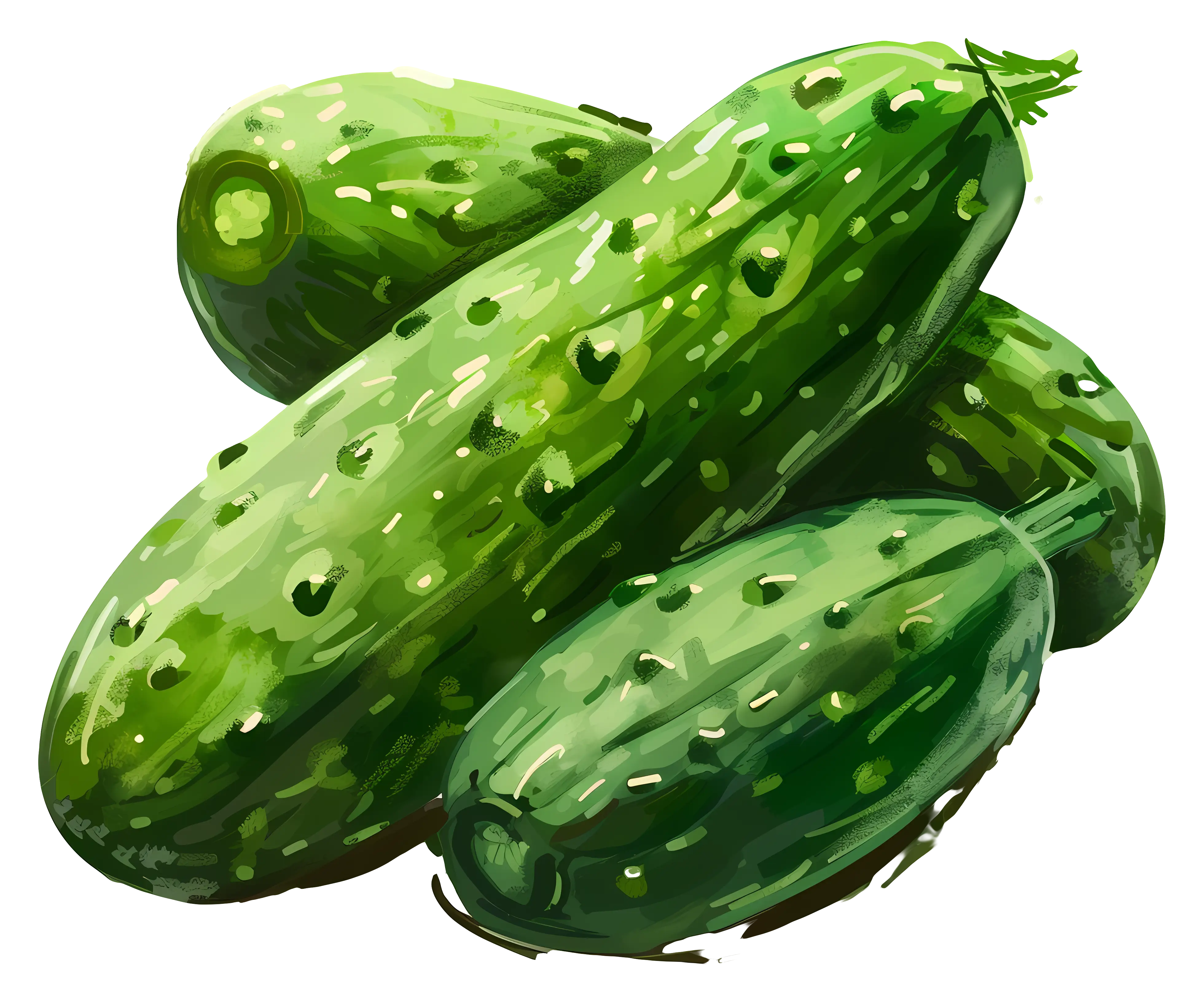 Fresh Green Cucumbers Illustration