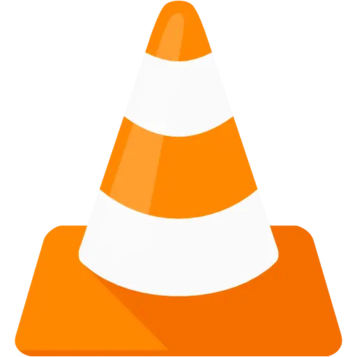 Flat Illustrated Orange and White Cone