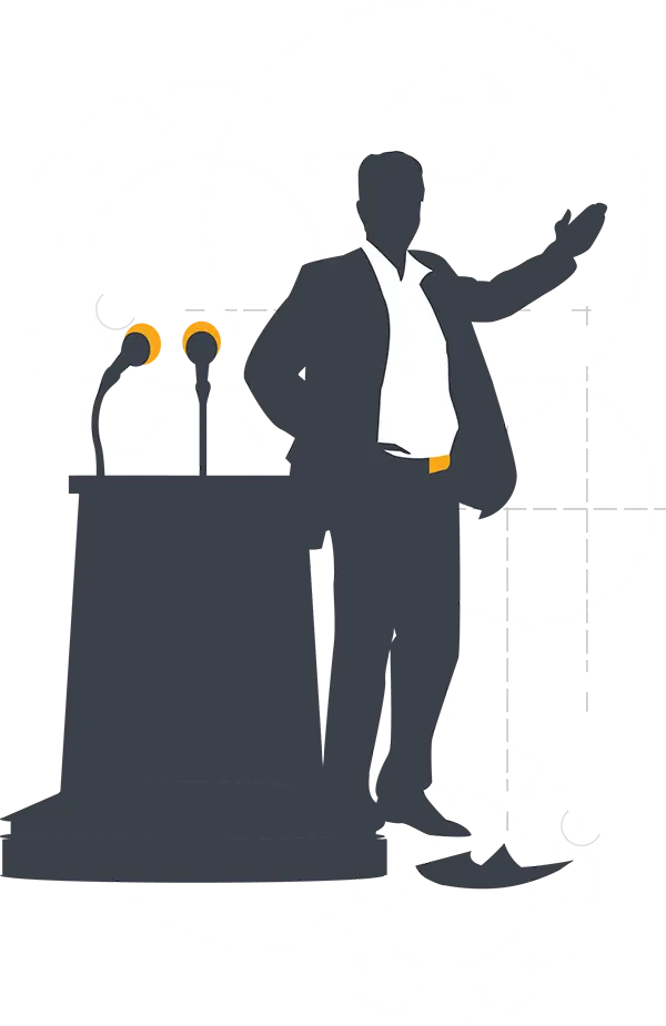 Speaker Silhouette at Podium