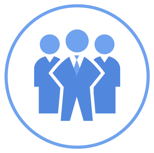Blue Business Team Icon for Collaboration Concept