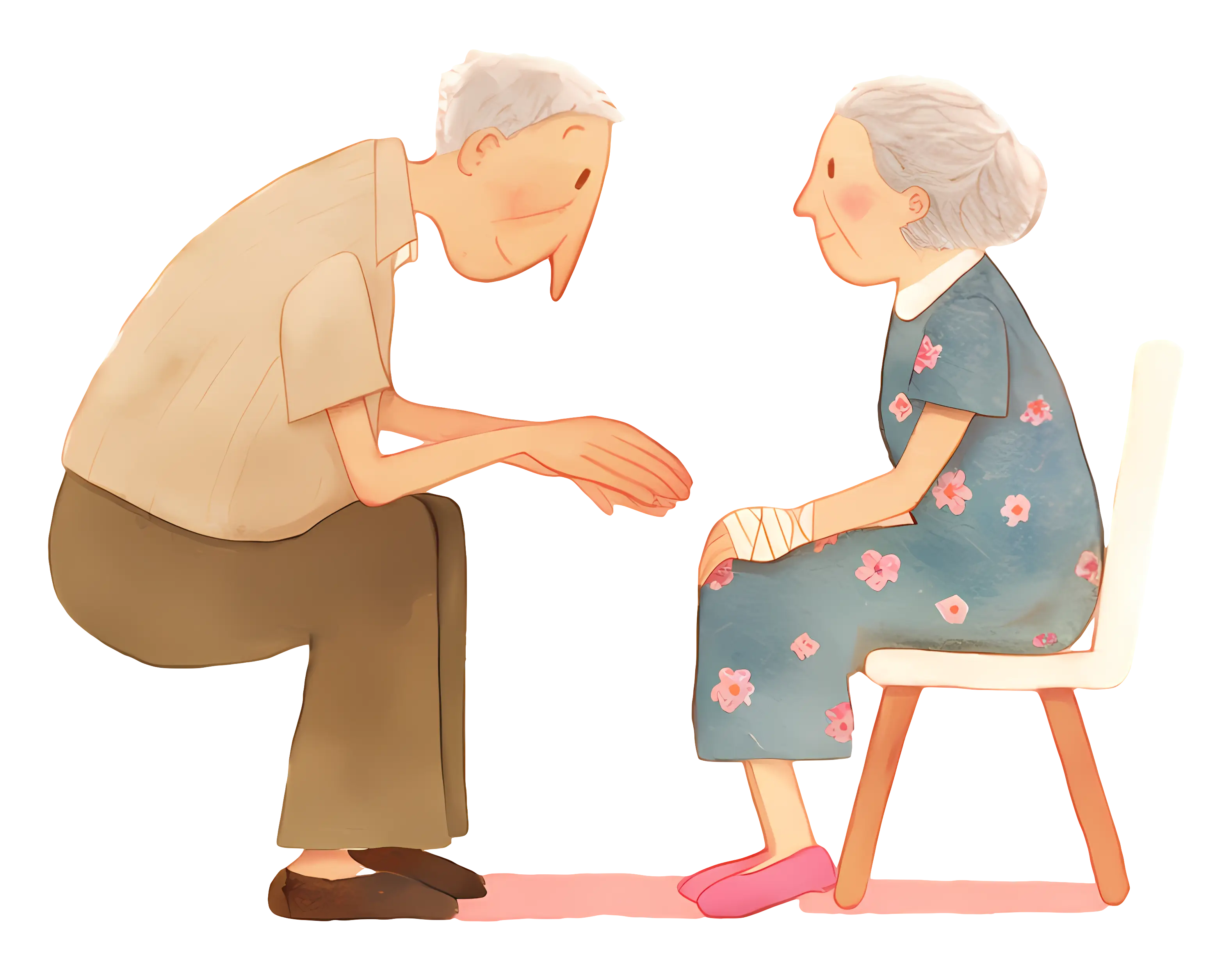Elderly Couple in Conversation