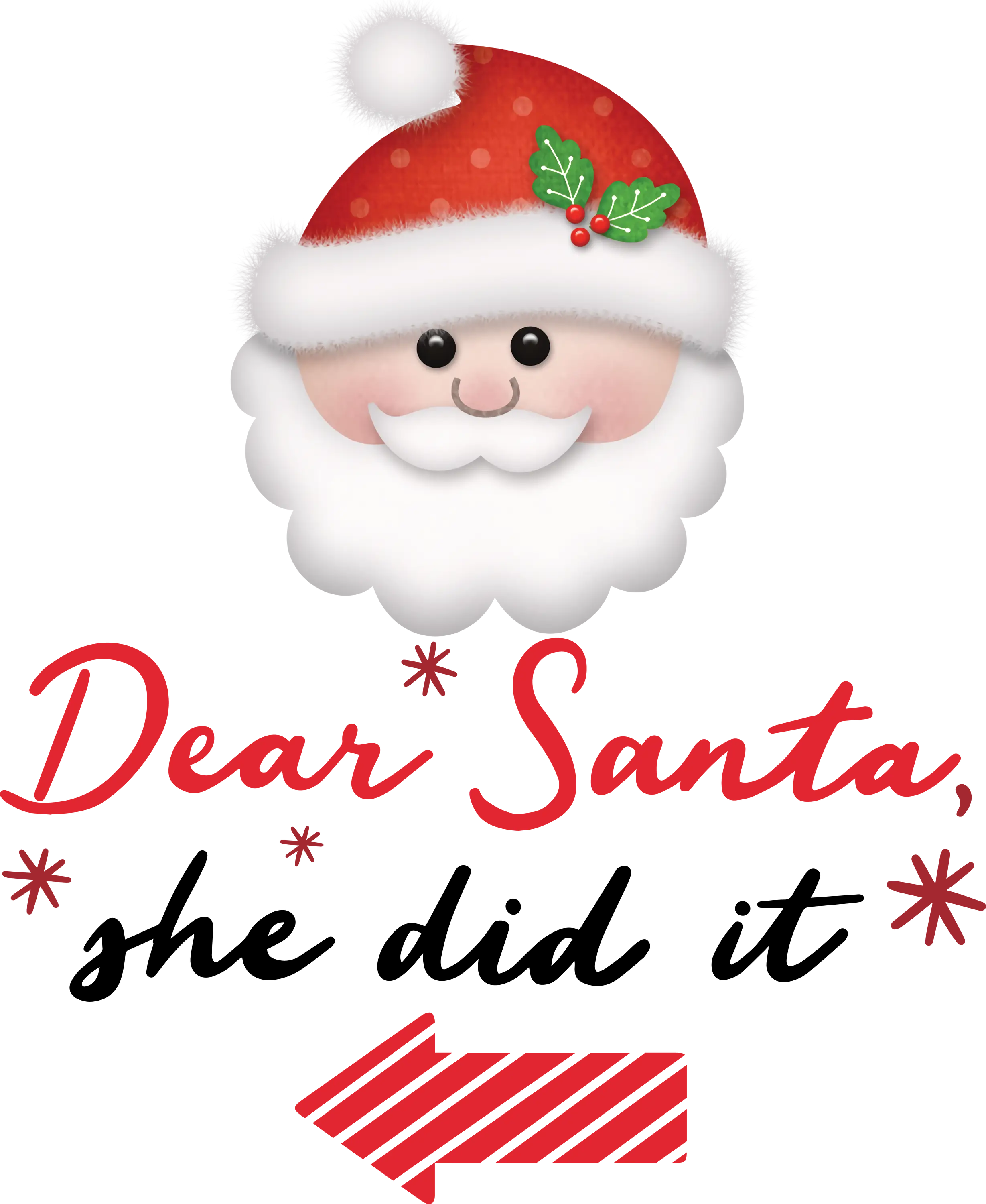 Dear Santa Playful Christmas Graphic with Festive Illustration