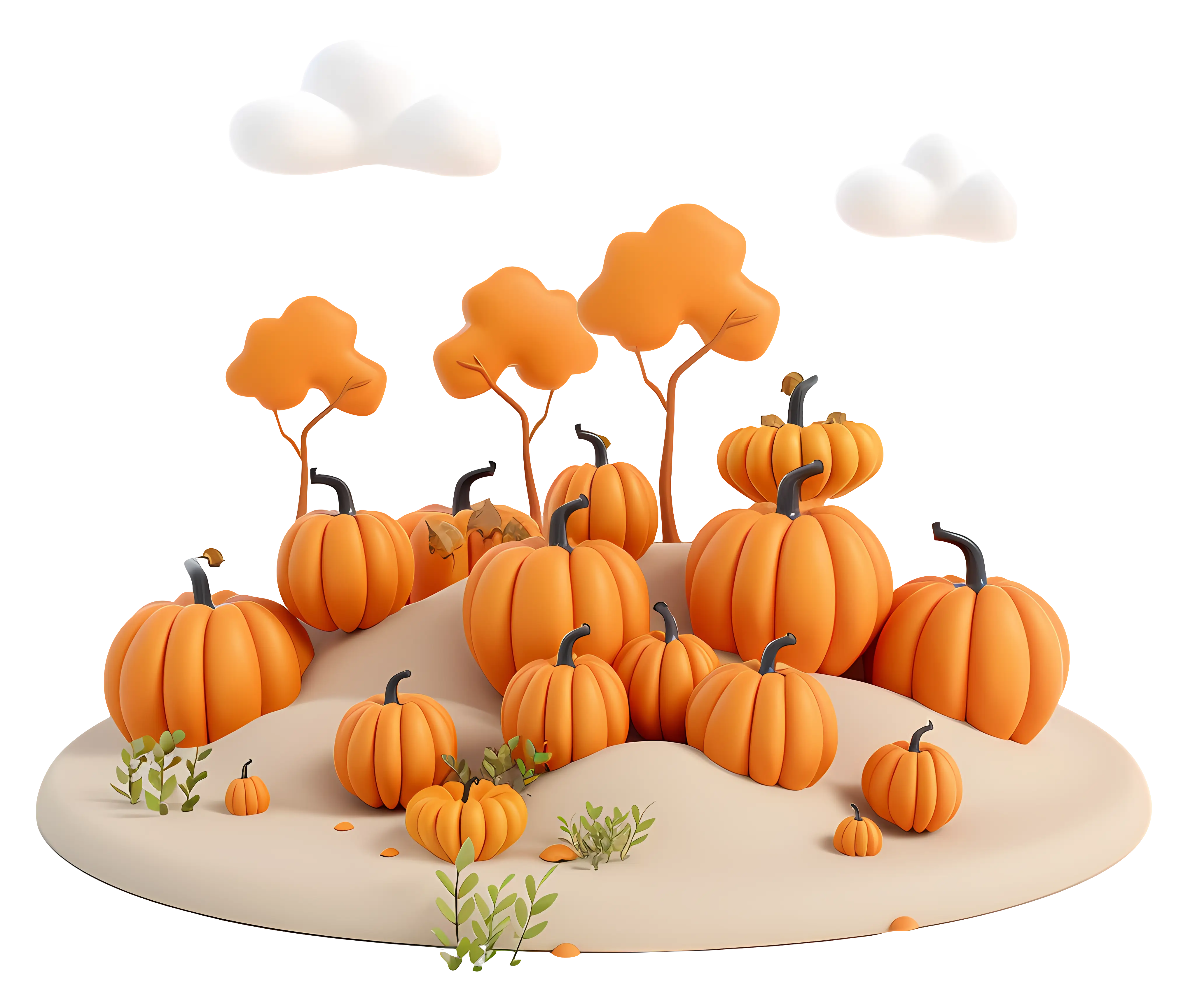Autumn Pumpkin Patch Illustration