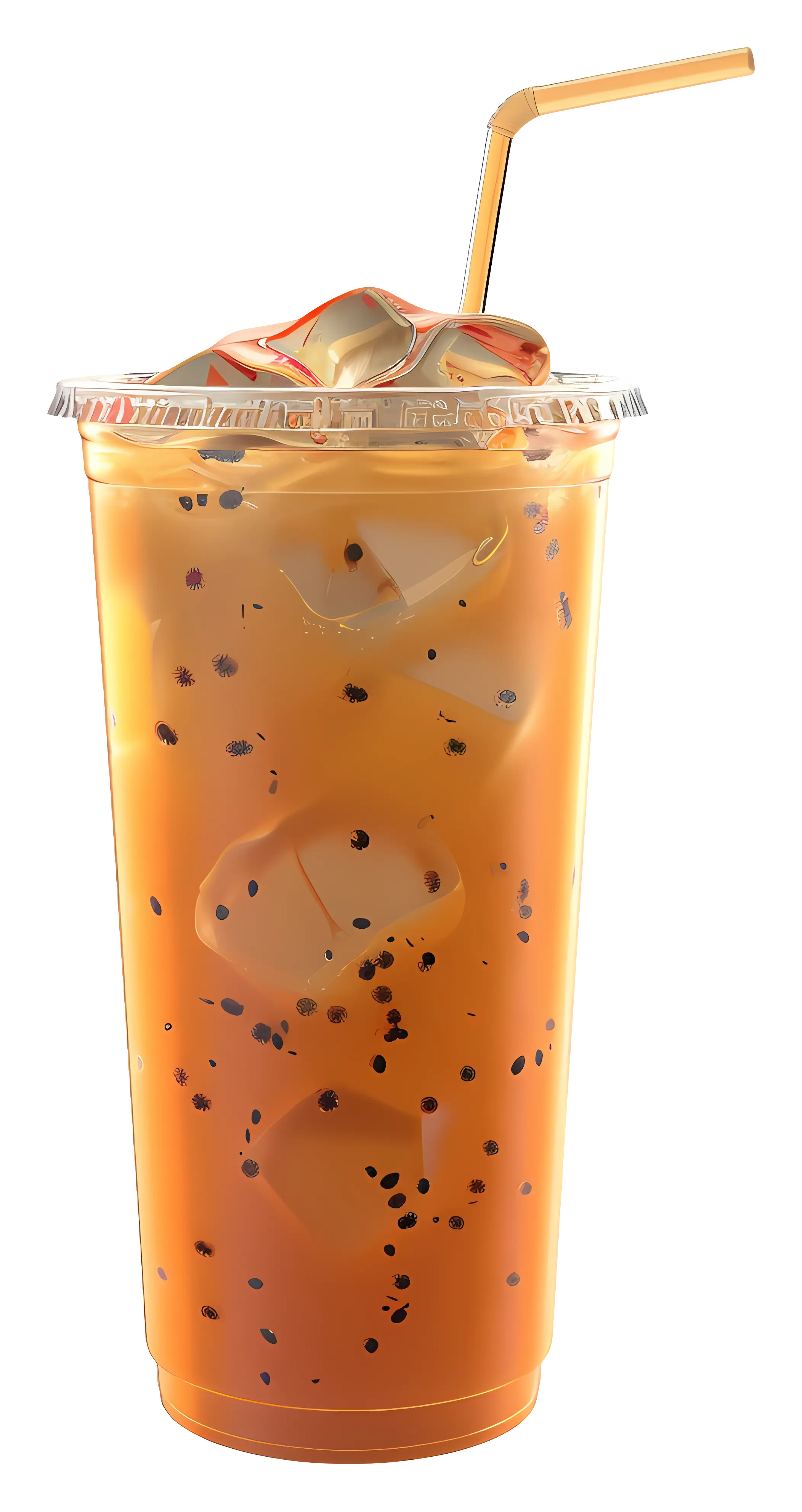 Refreshing Iced Tea with Straw