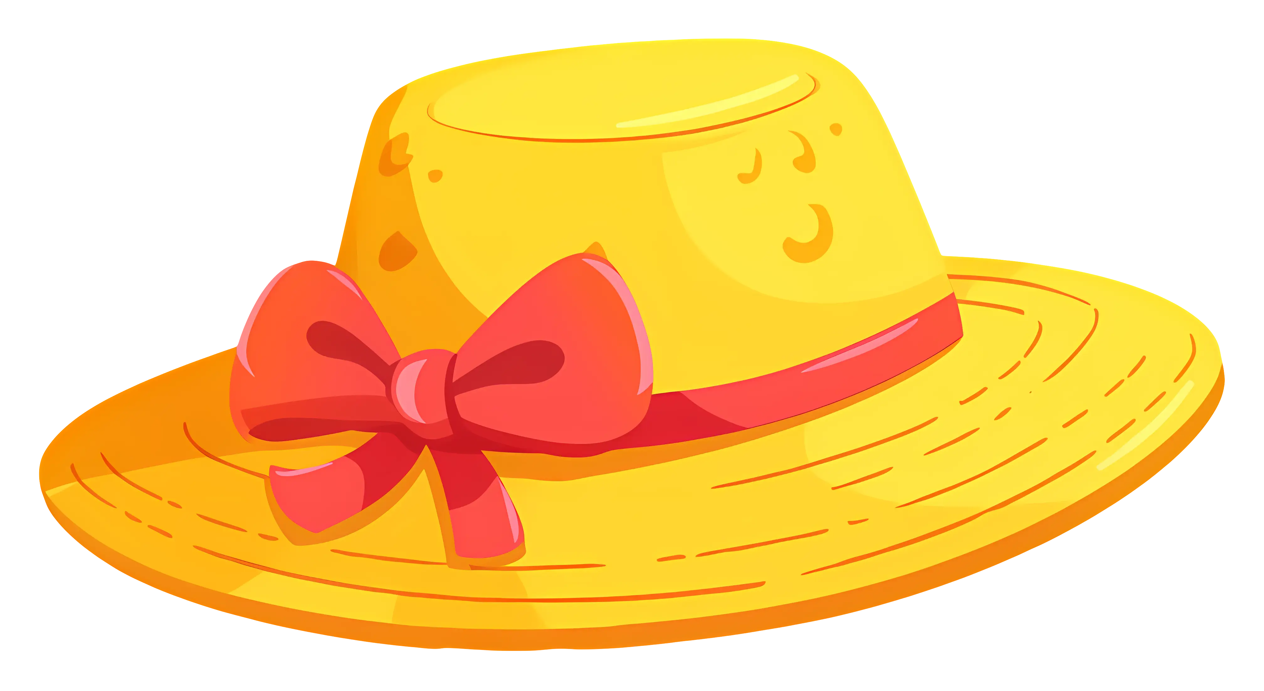 Yellow Hat with Red Bow