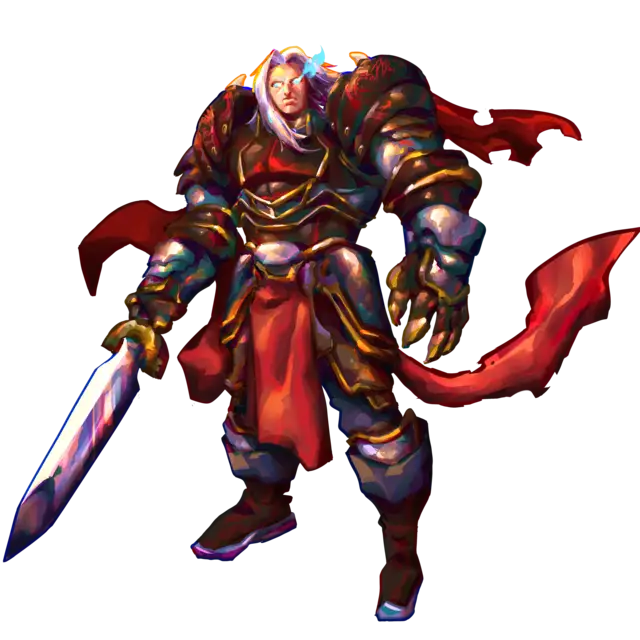 Fantasy Armored Knight with Sword Illustration