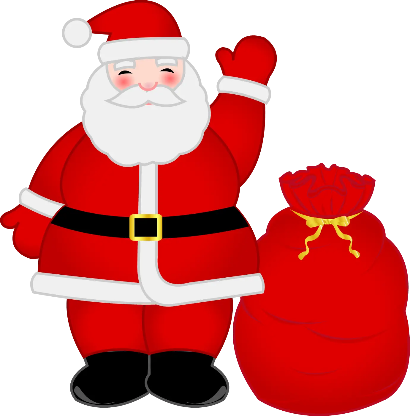 Santa Claus with Red Sack Illustration