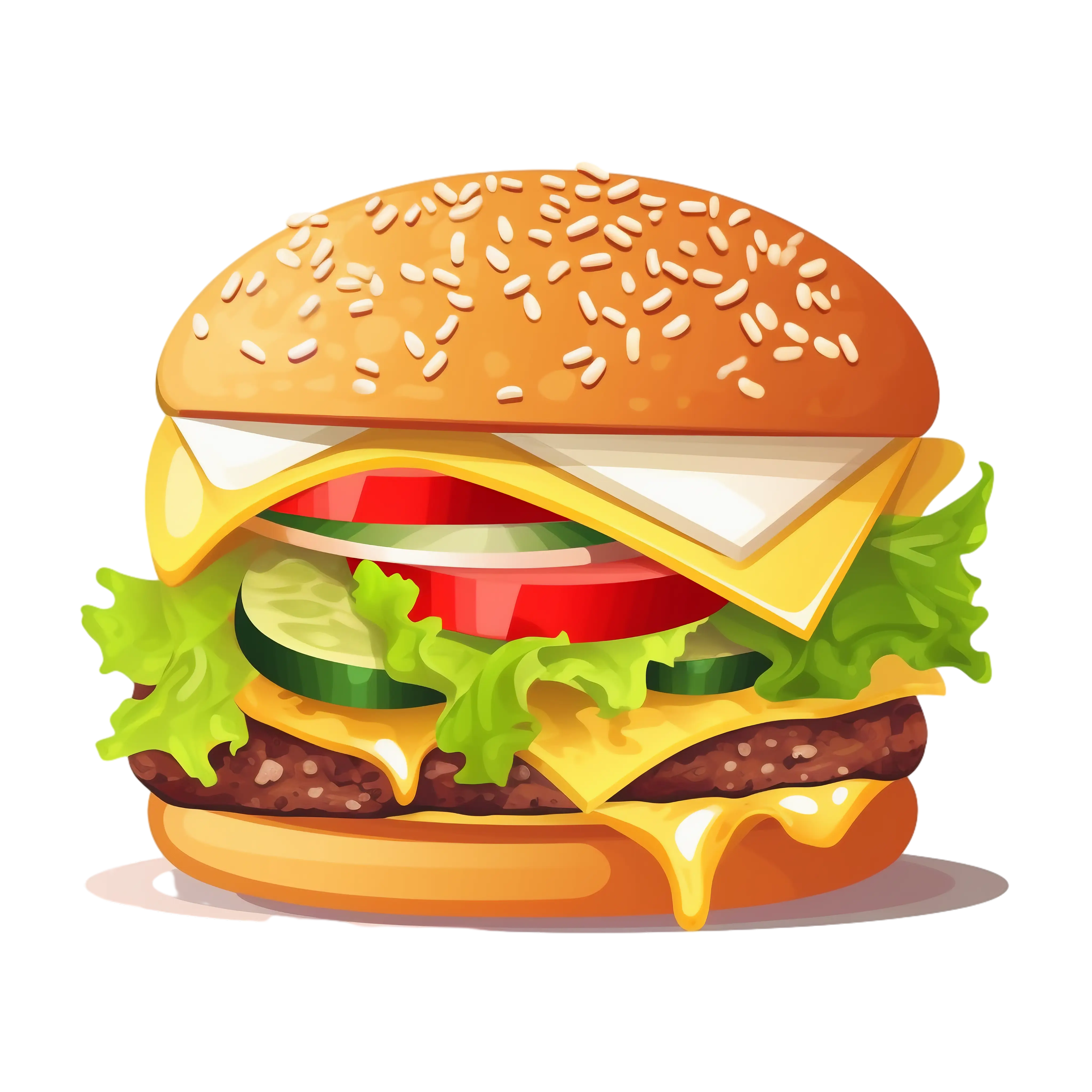 Cheeseburger with Fresh Vegetables