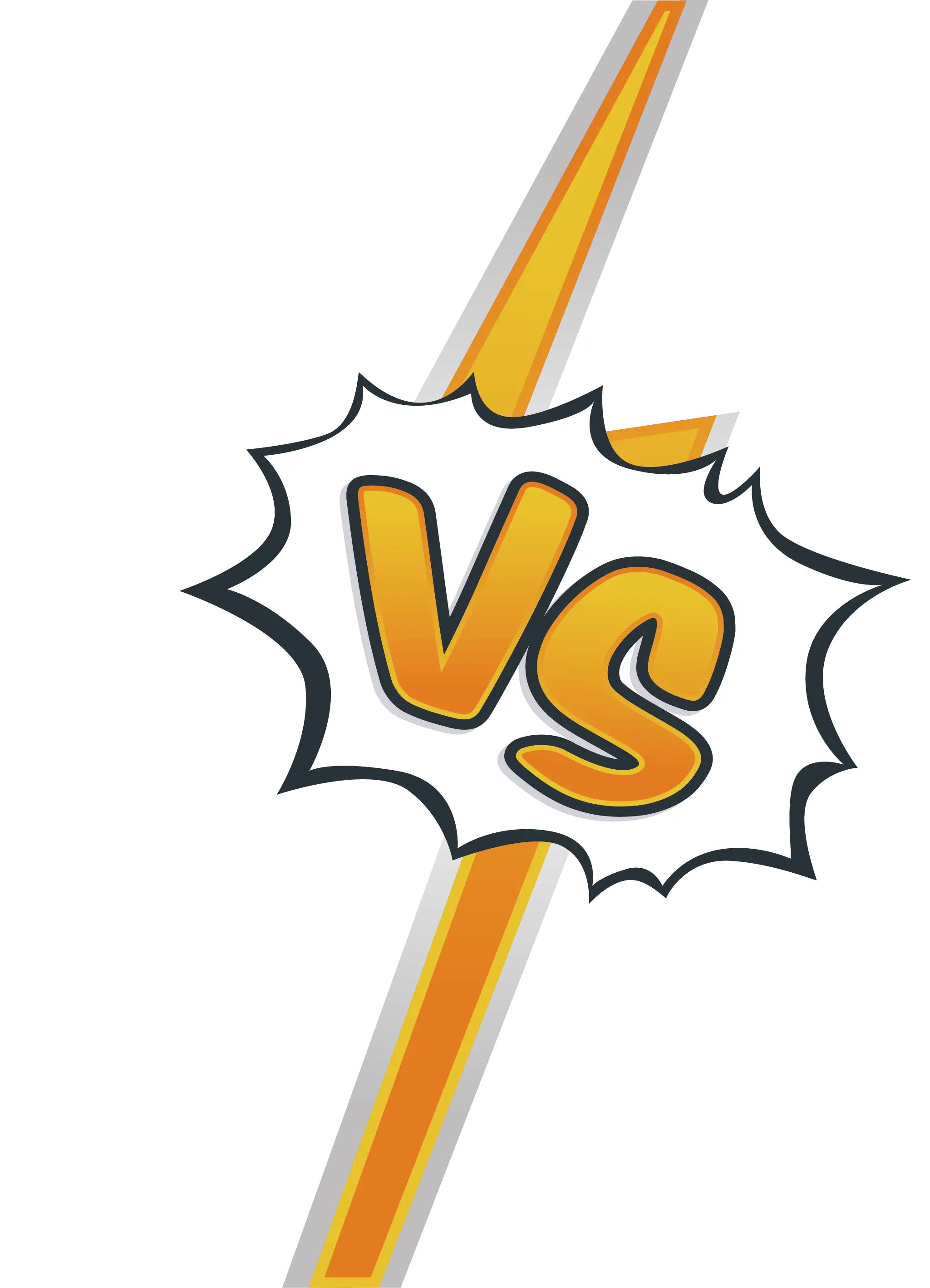 Versus Symbol with Yellow Lightning