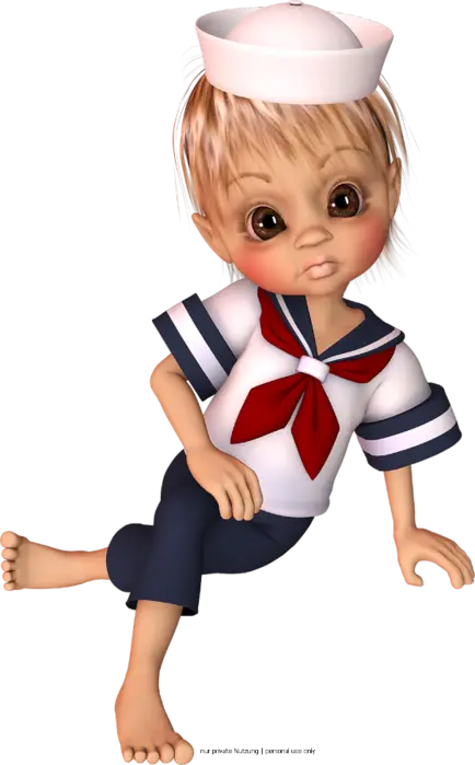 Cute Sailor Kid in Cartoon Style