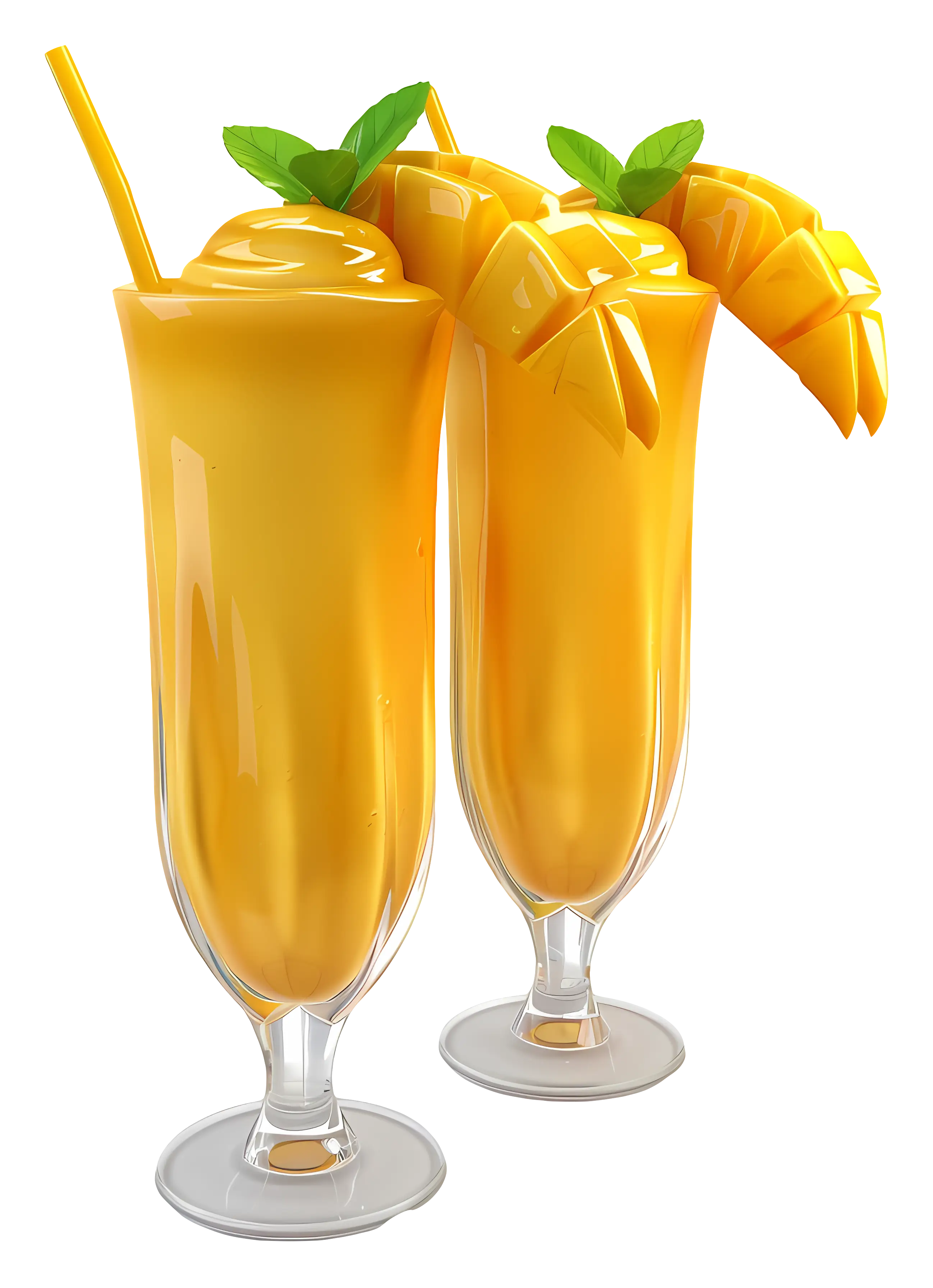 Two Glasses of Mango Smoothies