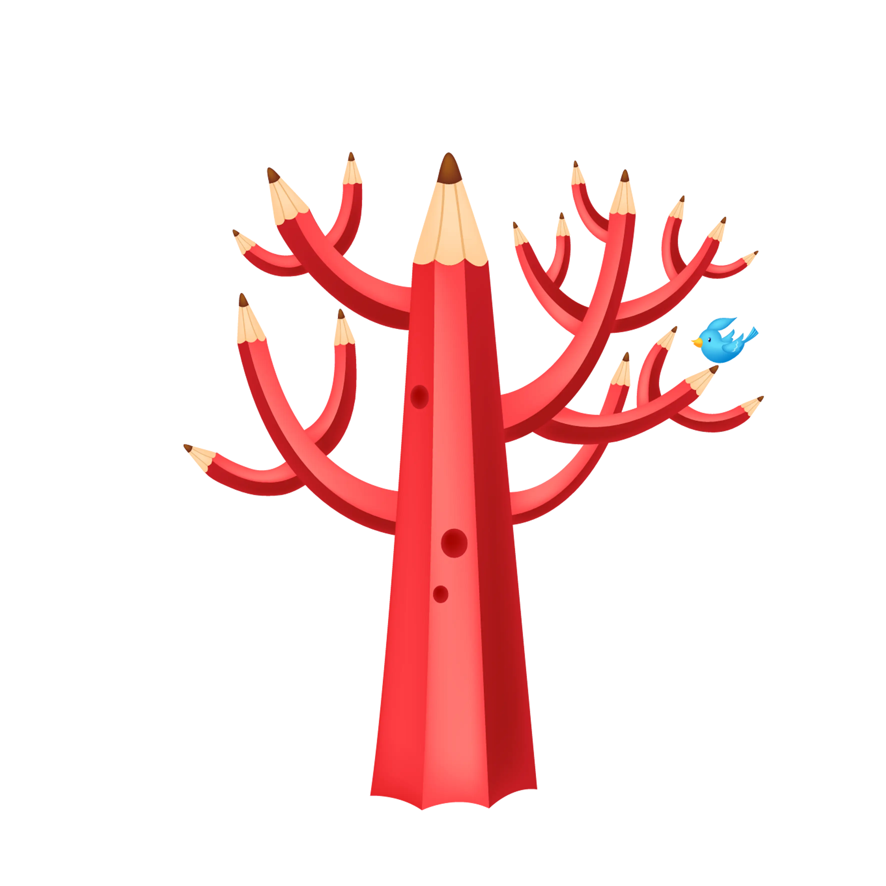 Creative Pencil Tree Illustration