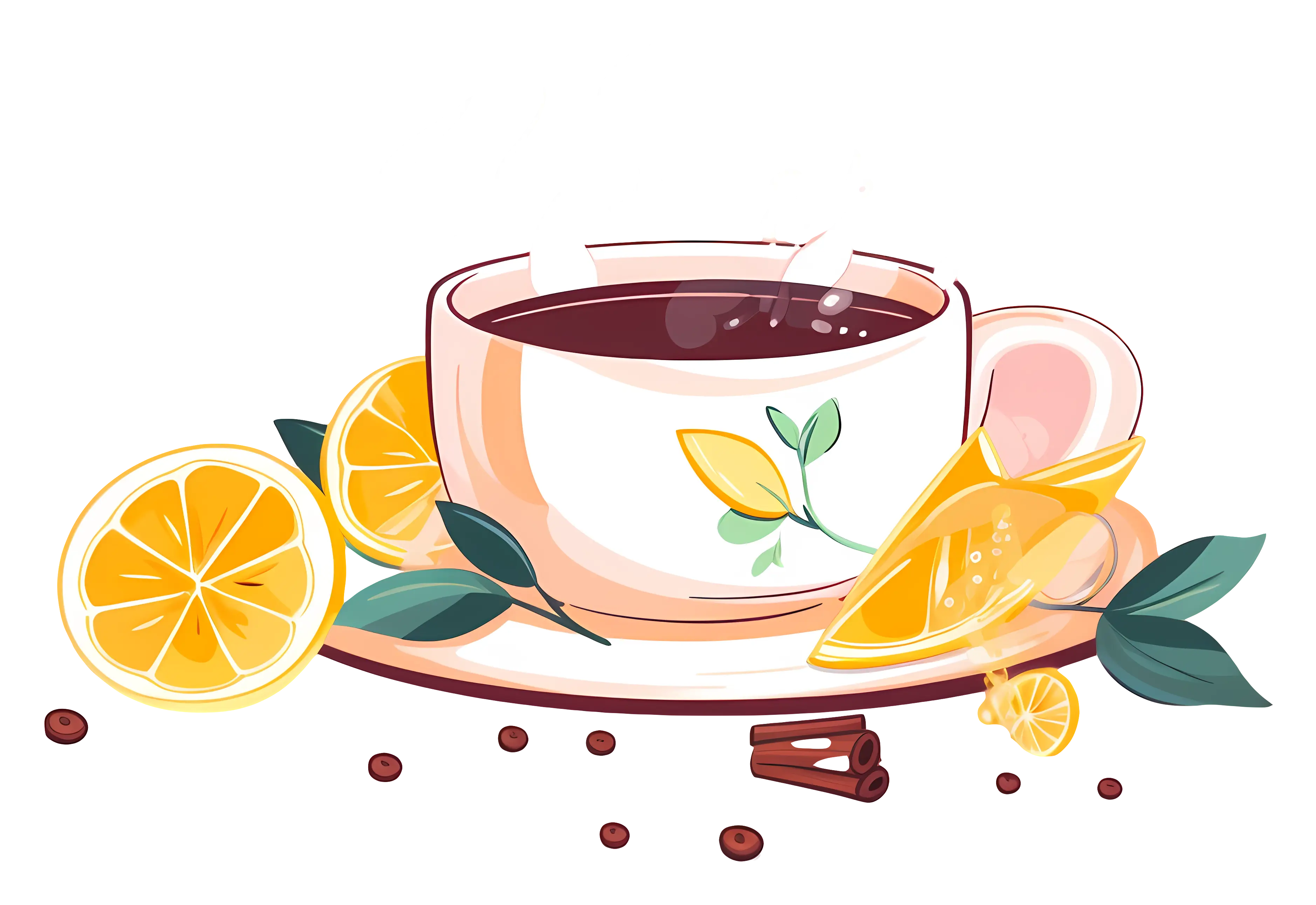 Warm Tea with Lemon and Cinnamon